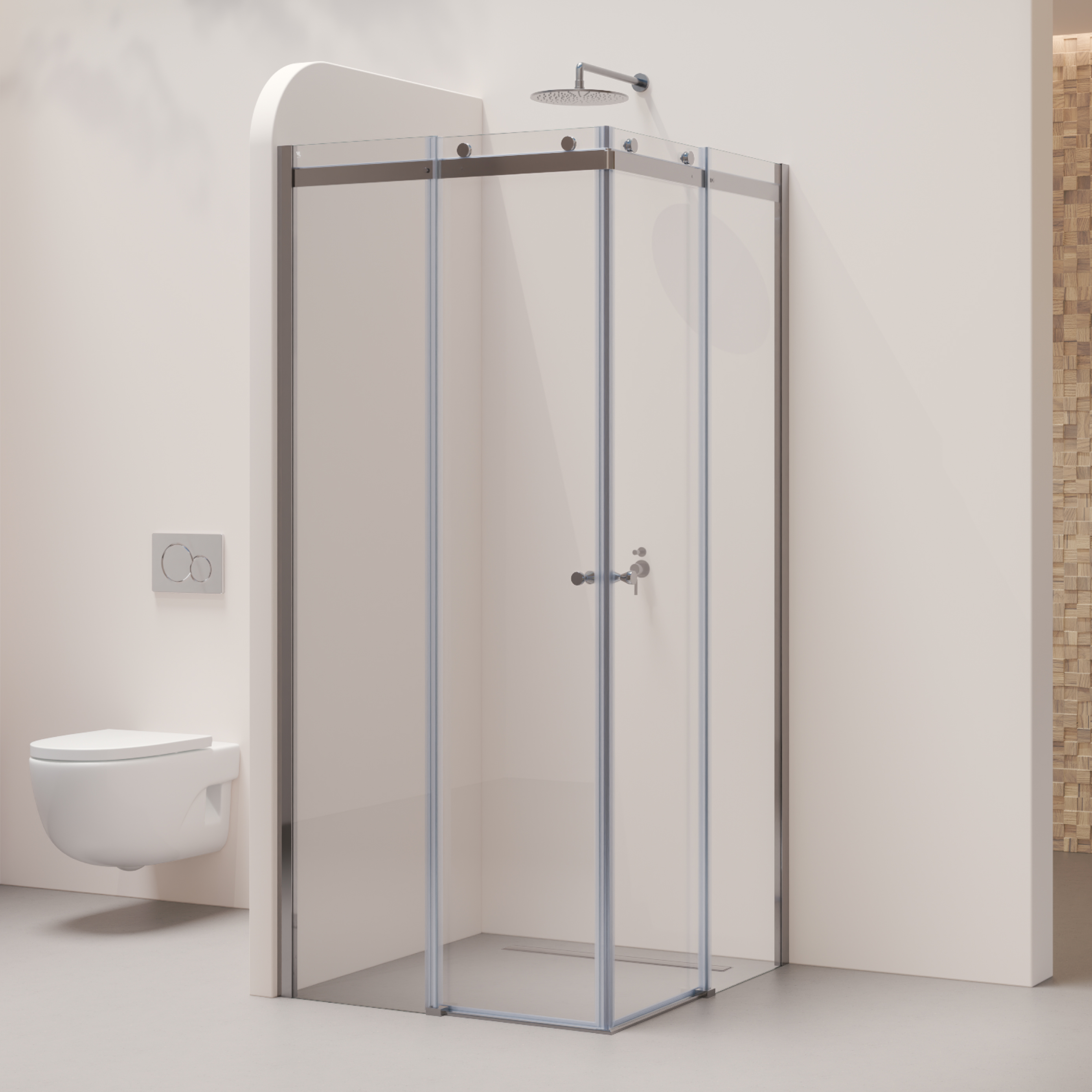 Corner entry Anna with sliding doors made of 8 mm tempered safety glass Corner entry Anna with sliding doors made of 8 mm tempered safety glass