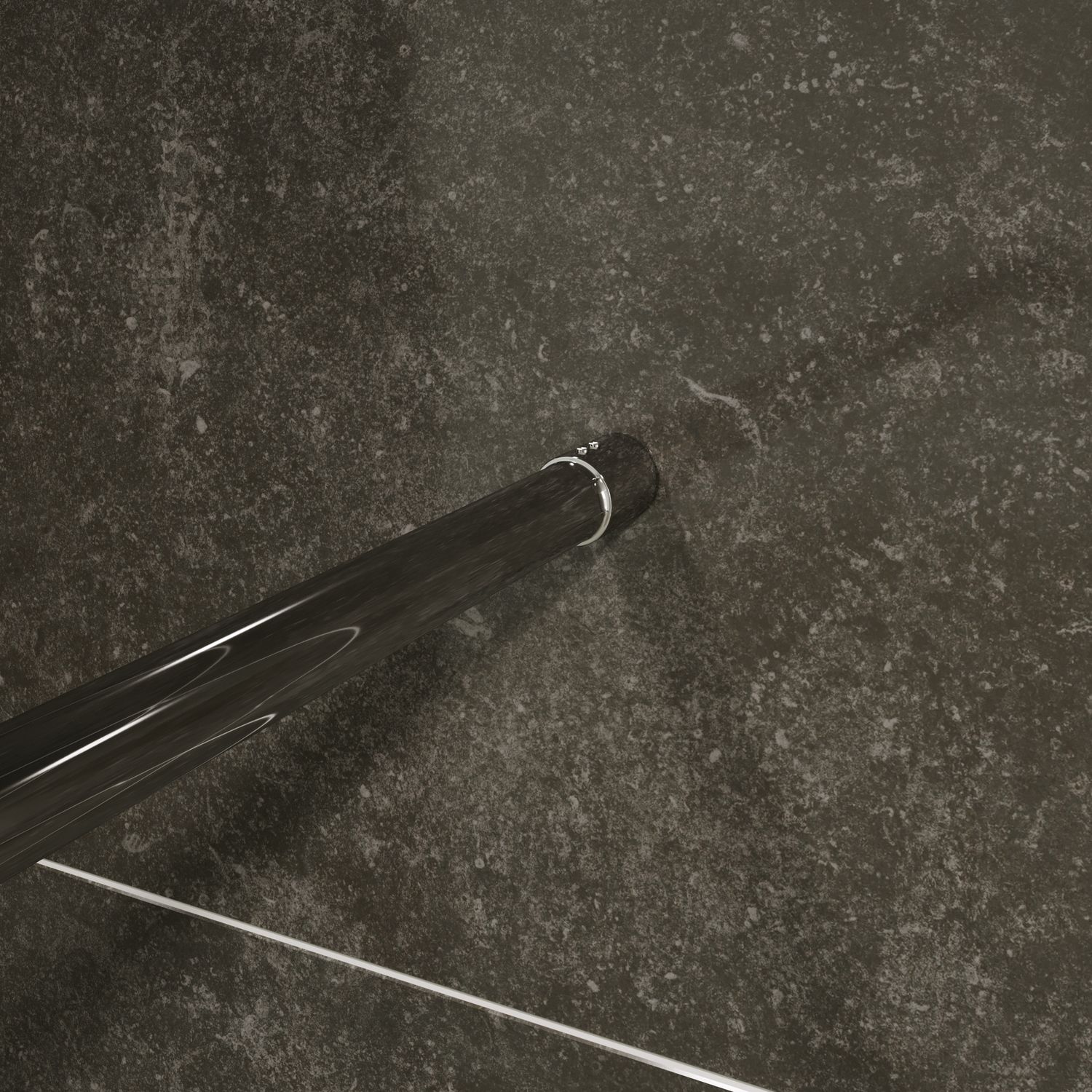 Walk-In Shower Fiona made of 10 mm thick partially frosted ESG safety glass and stainless steel profile. Walk-In Shower Fiona made of 10 mm thick partially frosted ESG safety glass and stainless steel profile.