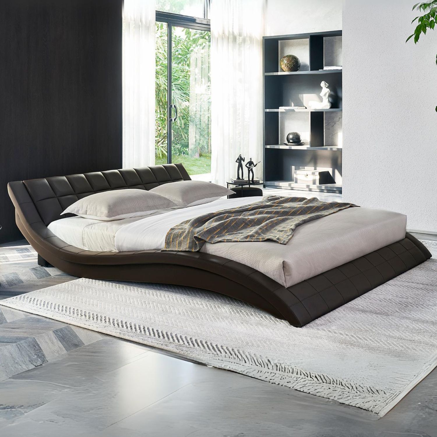 Design Polsterbett Raul in Braun Polsterbett Raul in Braun 200x200 cm