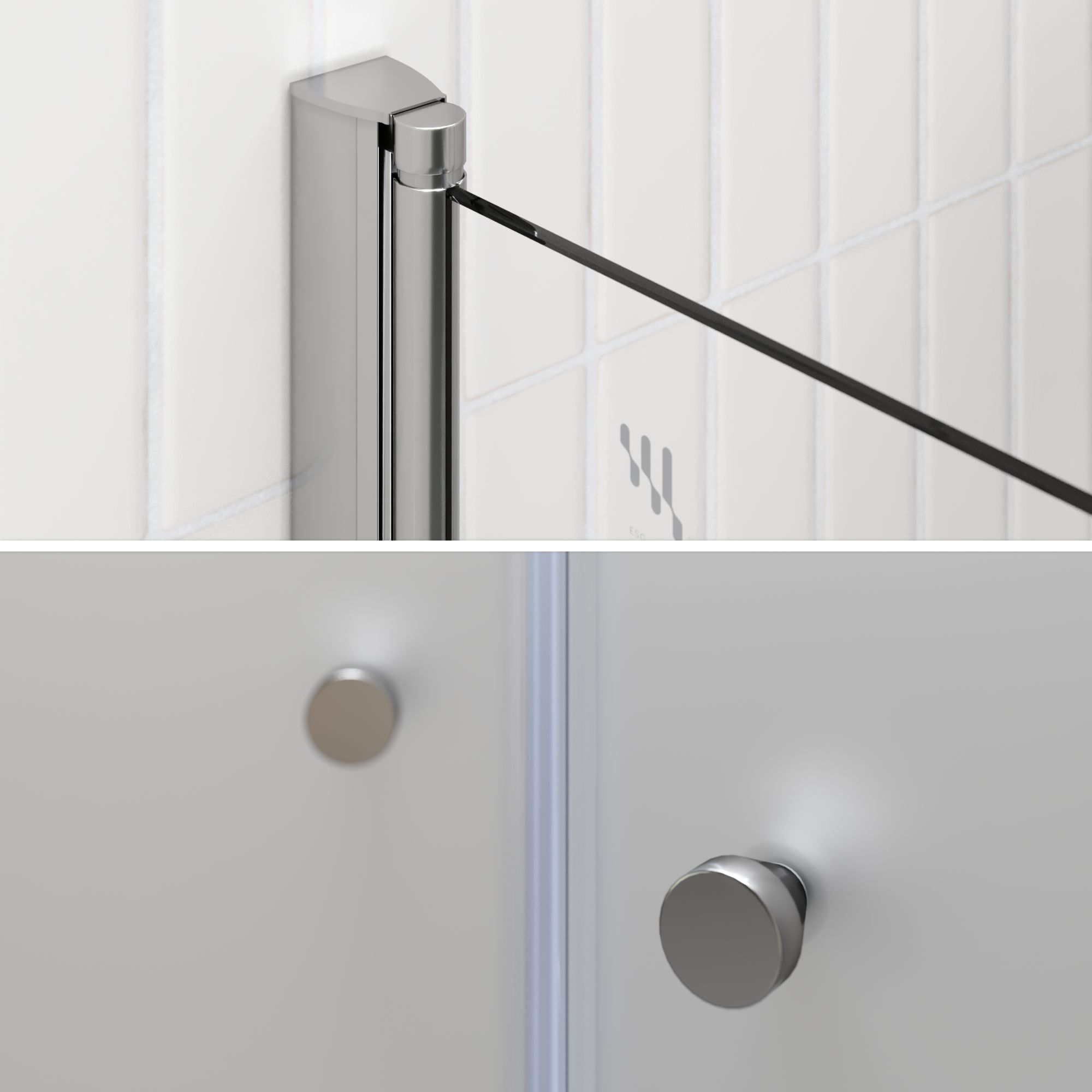 Duschtür Lena mit Falttüren aus teilsatiniertem ESG Sicherheitsglas