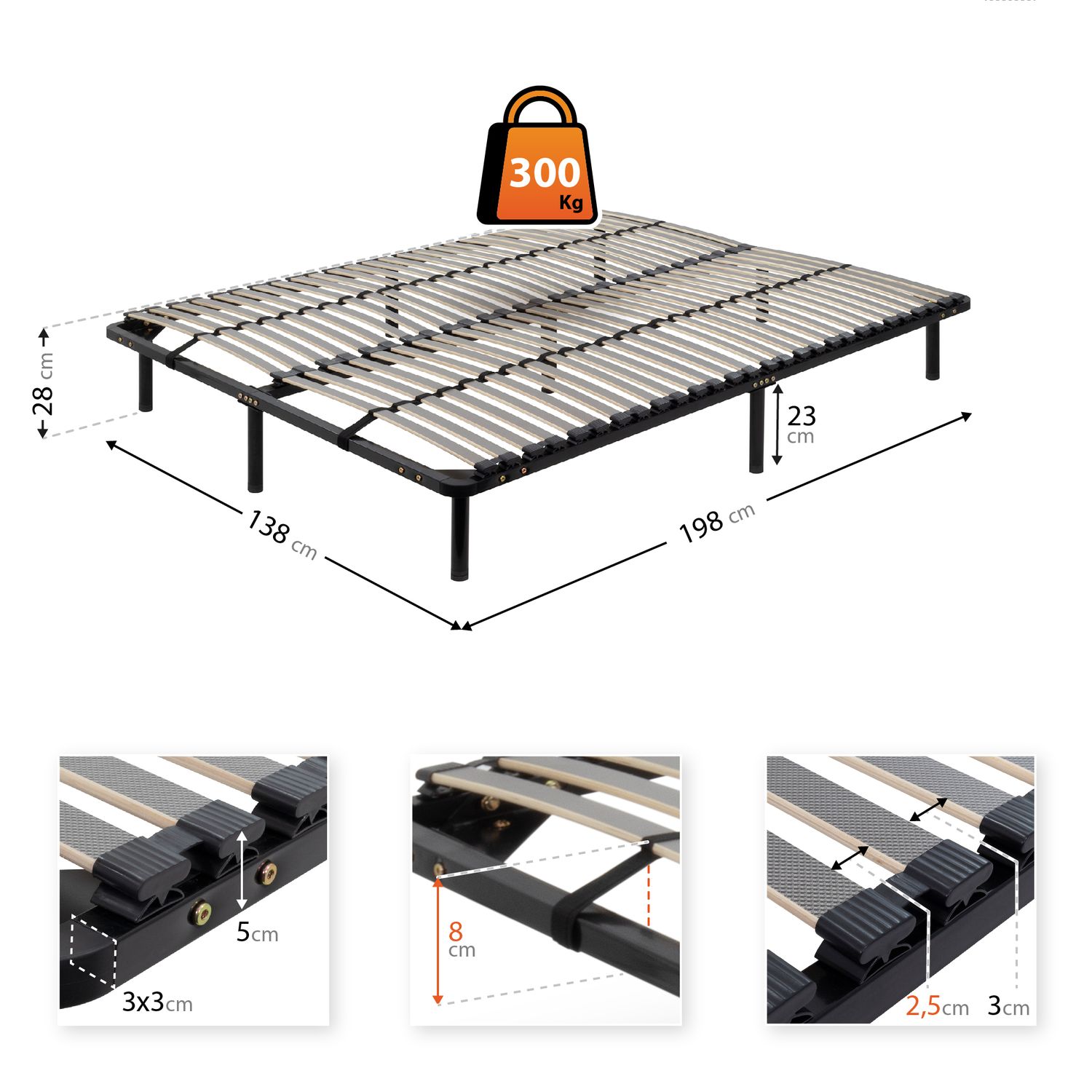 Ortho – Gästebett Metallbett für alle Betten und Matratzen geeignet