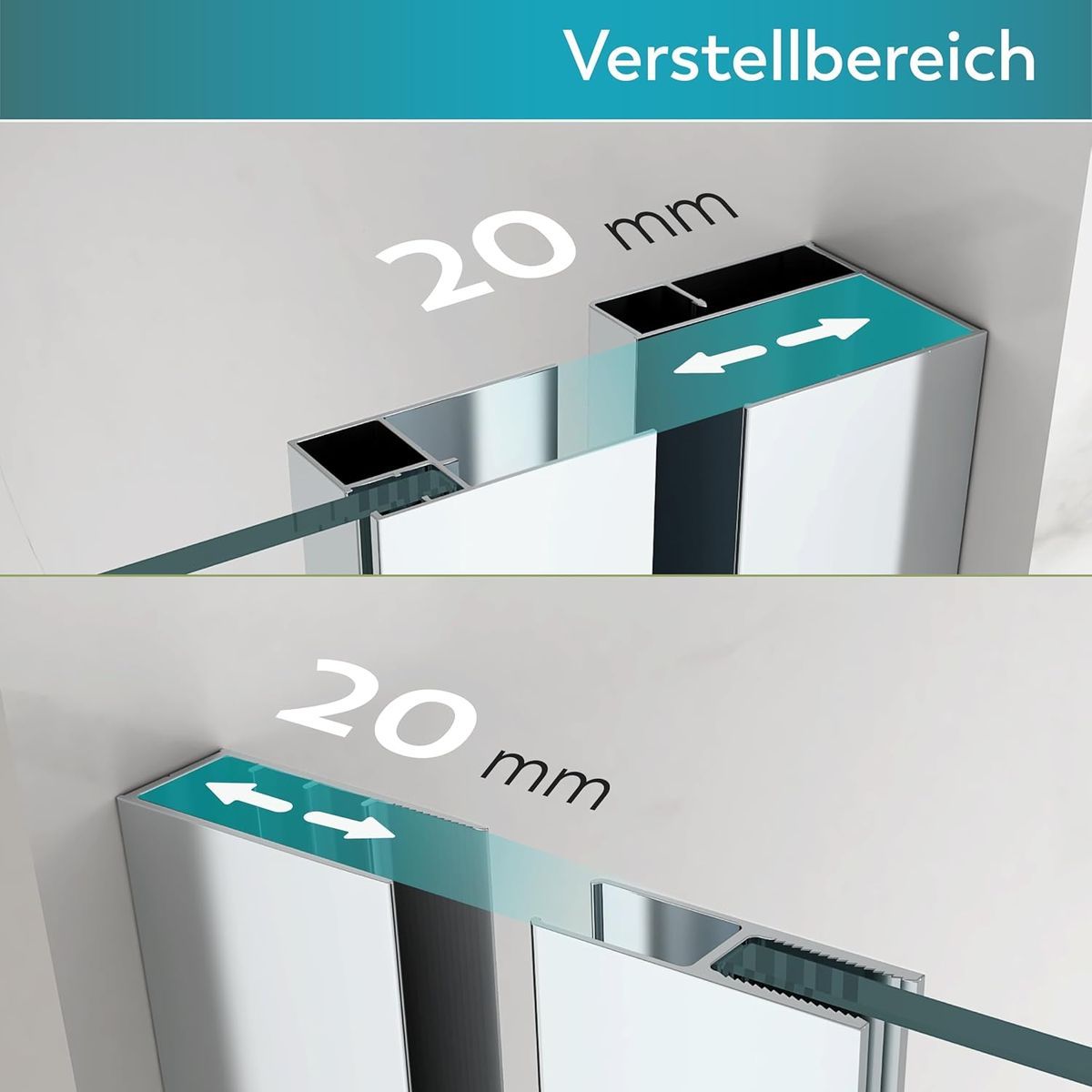 Duschtür Nischentür Kaylee DD Black mit Schiebetür aus 6mm ESG Klarglas 140x195 cm-195 cm