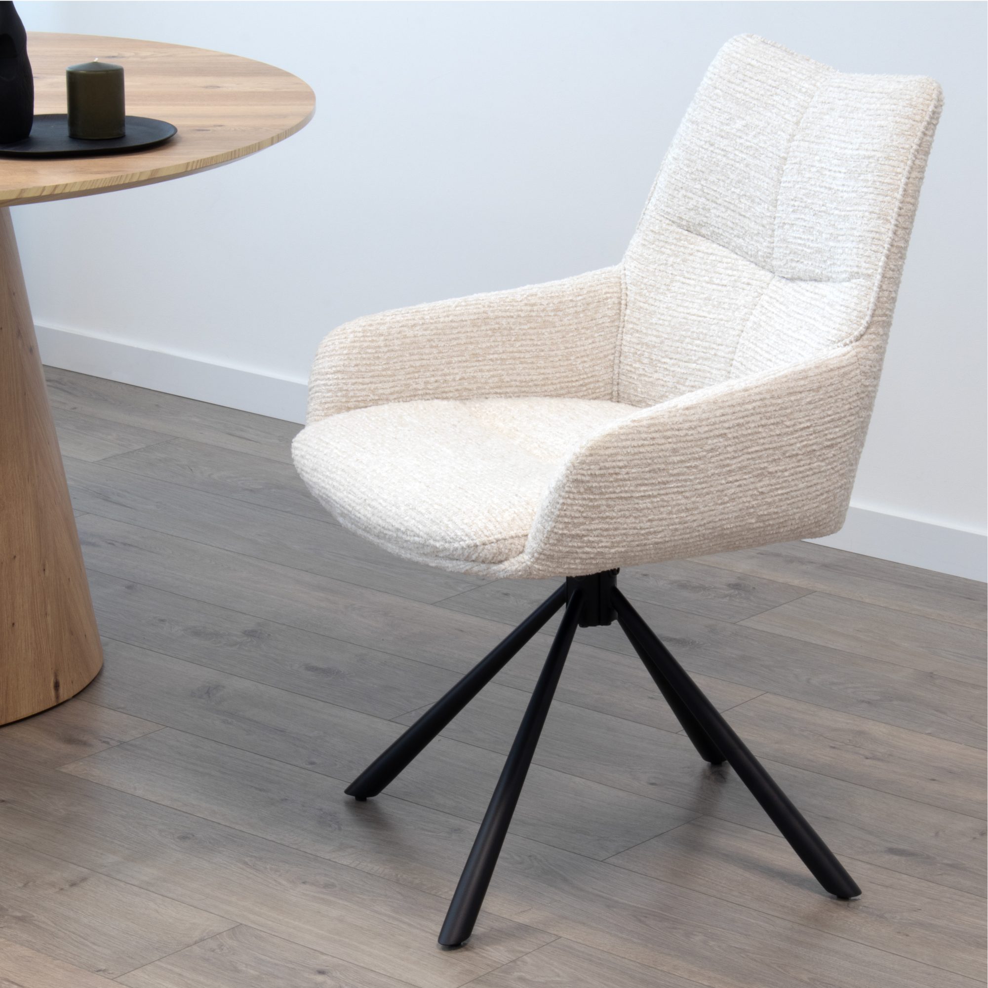 RAINER – Esszimmerstühle mit 360°-Drehfunktion 2er-Set Beige