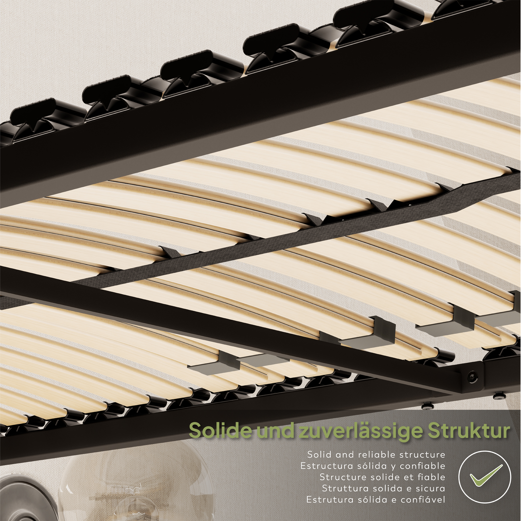 _PT04.jpg Lattenrost GRACE - Stabiler Metallrahmen mit Federleisten und Mittelgurt, - für alle Matratzen geeignet