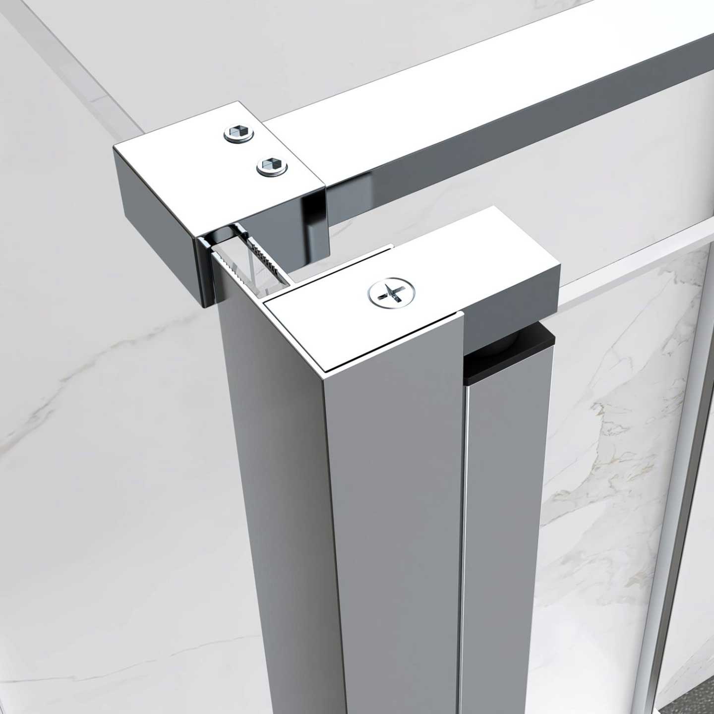 Shower Door Lara with Hinged Doors and Stainless Steel Handles, 68-104 cm, made of ESG Safety Glass