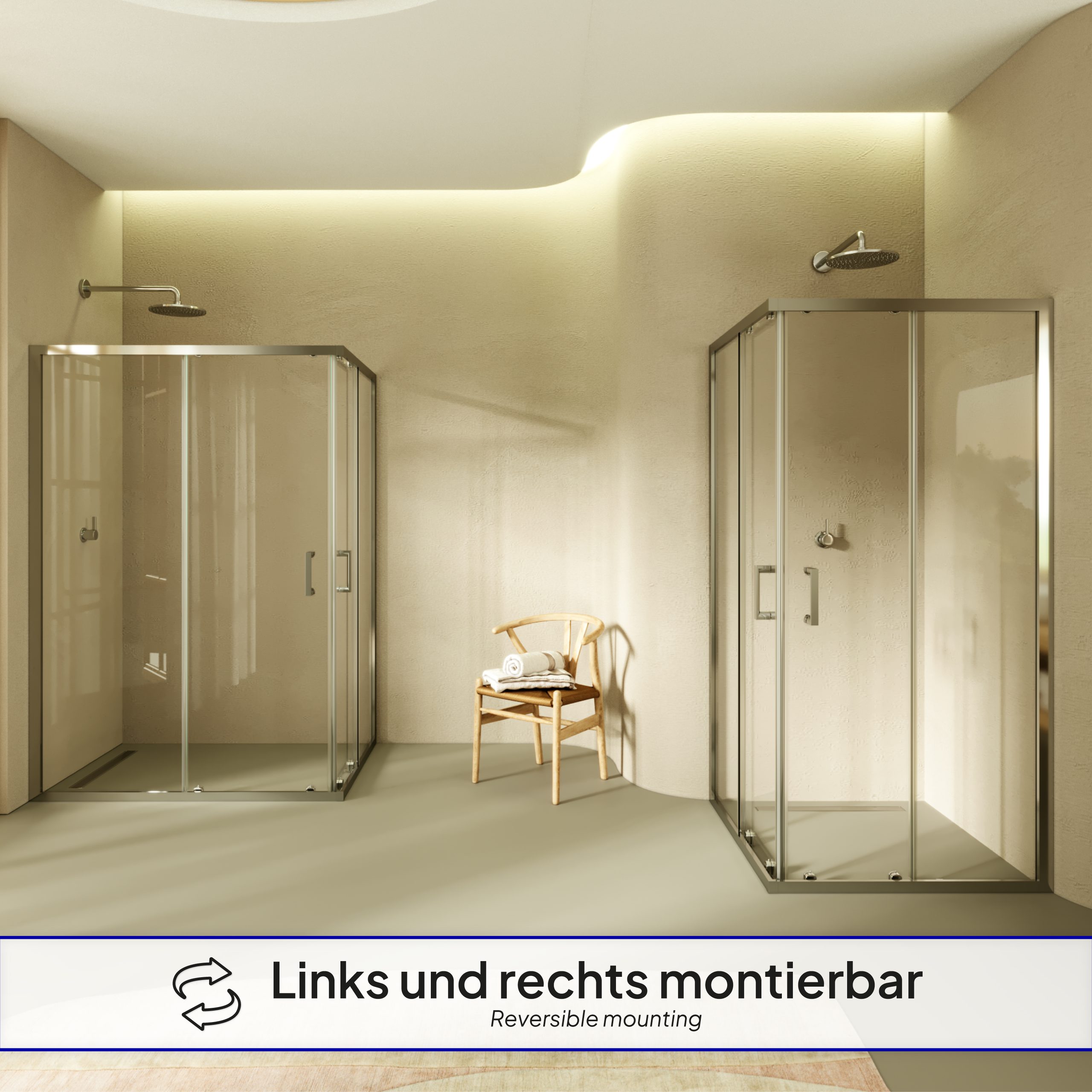 Corner Entry Diana with Sliding Doors Made of Tempered Safety Glass
