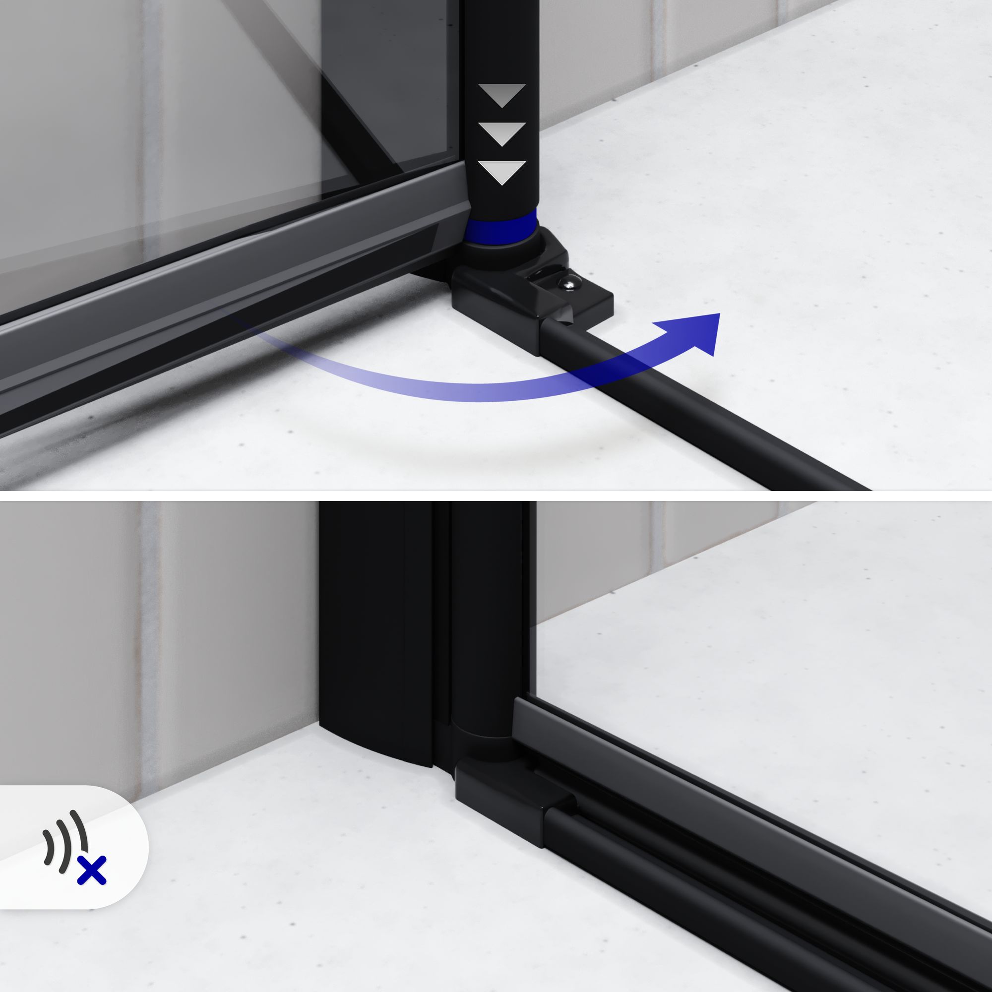 Duschtür Lima BLACK mit Pendeltüren 68-140 cm aus ESG Sicherheitsglas