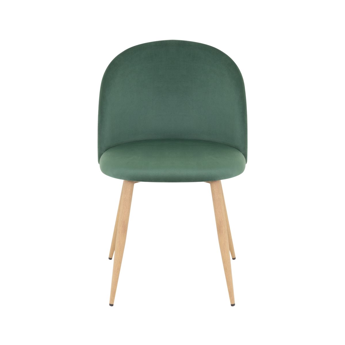 Esszimmerstuhl Wohnzimmerstuhl Bellamy Grün-Holz aus Samt Velour