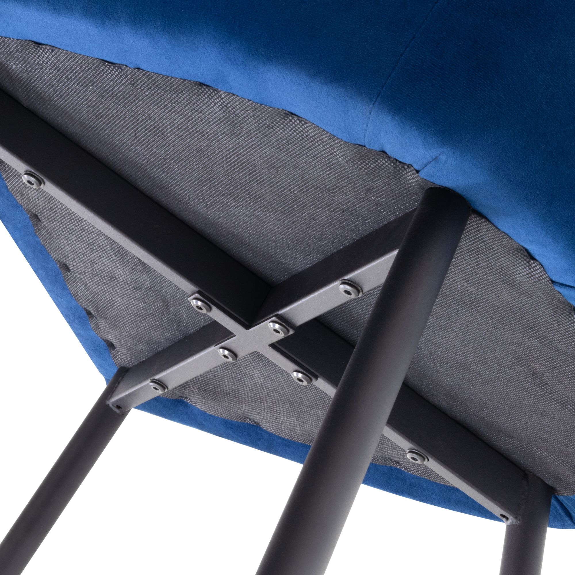 Esszimmerstuhl Wohnzimmerstuhl Dahlia Blau aus Kunstleder Living – Dining Chair Room Chair Dahlia Blue in Velvet