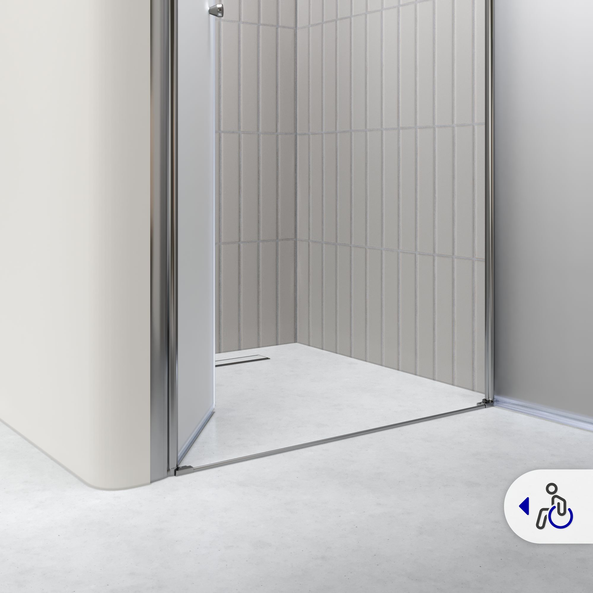 Duschtür Lima mit Pendeltüren 68-140 cm aus satiniertem ESG Sicherheitsglas