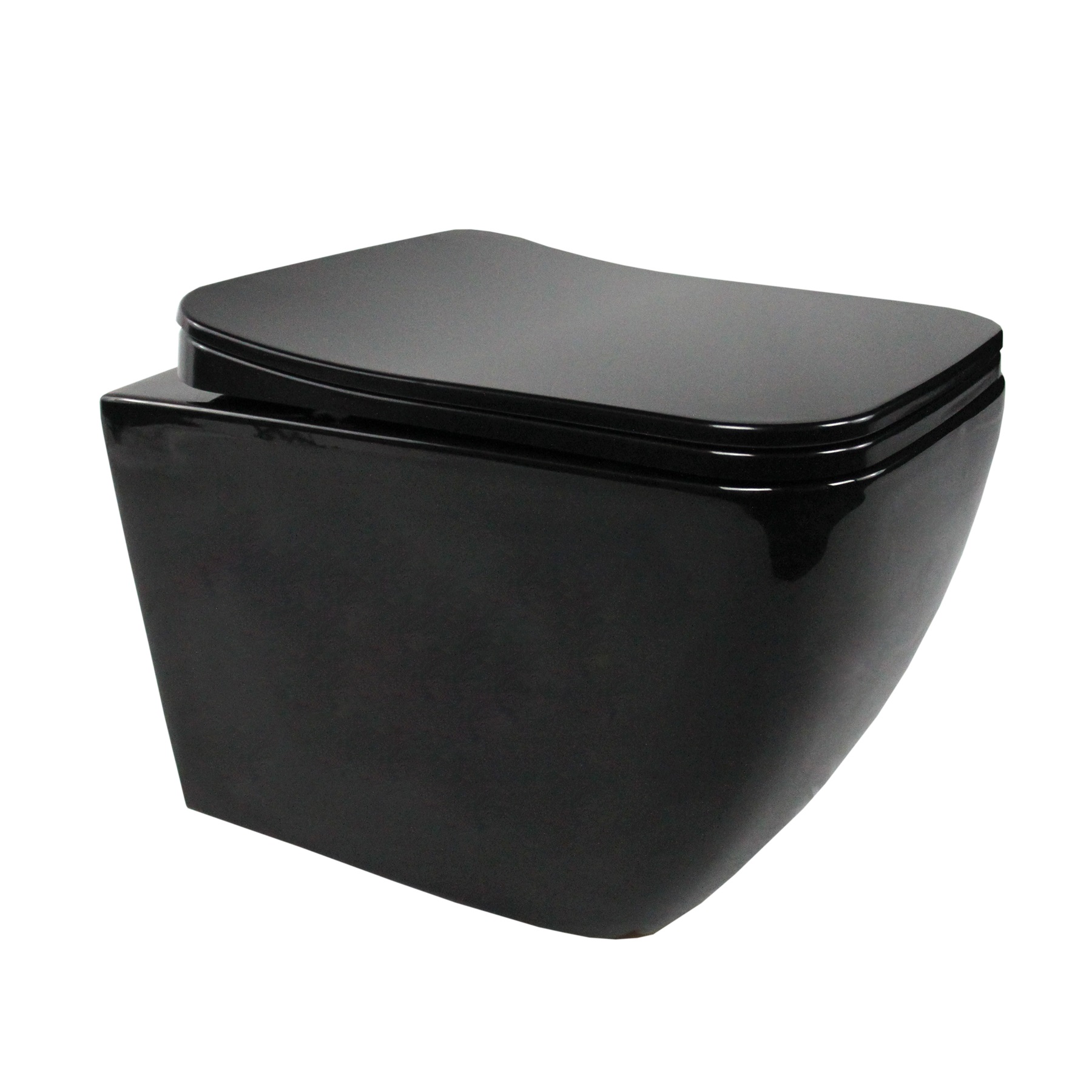 Toilette Hänge WC Spülrandlos inkl. WC Sitz mit Absenkautomatik SOFTCLOSE + abnehmbar Cube Schwarz SOFTCLOSE – Toilette Hänge WC Spülrandlos inkl. WC Sitz mit Absenkautomatik + abnehmbar Cube Schwarz