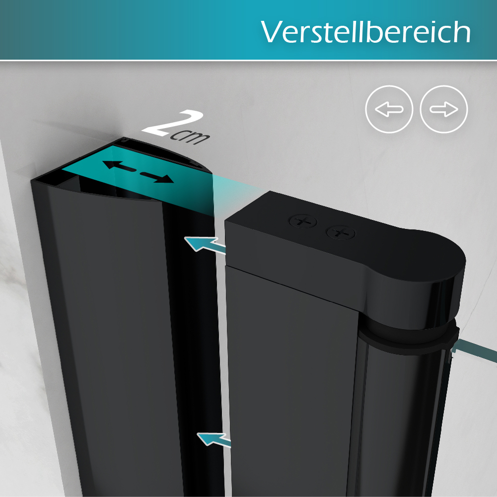 Eckeinstieg Emma BLACK mit Falttüren aus ESG Sicherheitsglas 70x75 cm-180 cm Eckeinstieg Emma BLACK mit Falttüren aus ESG Sicherheitsglas 70x75 cm-180 cm