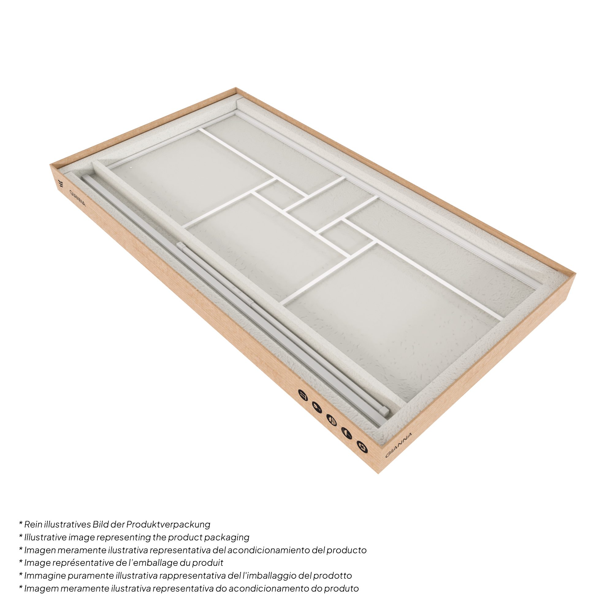 Gianna – Walk In Dusche -R WHITE aus 8 mm starkem durchsichtigem ESG Sicherheitsglas