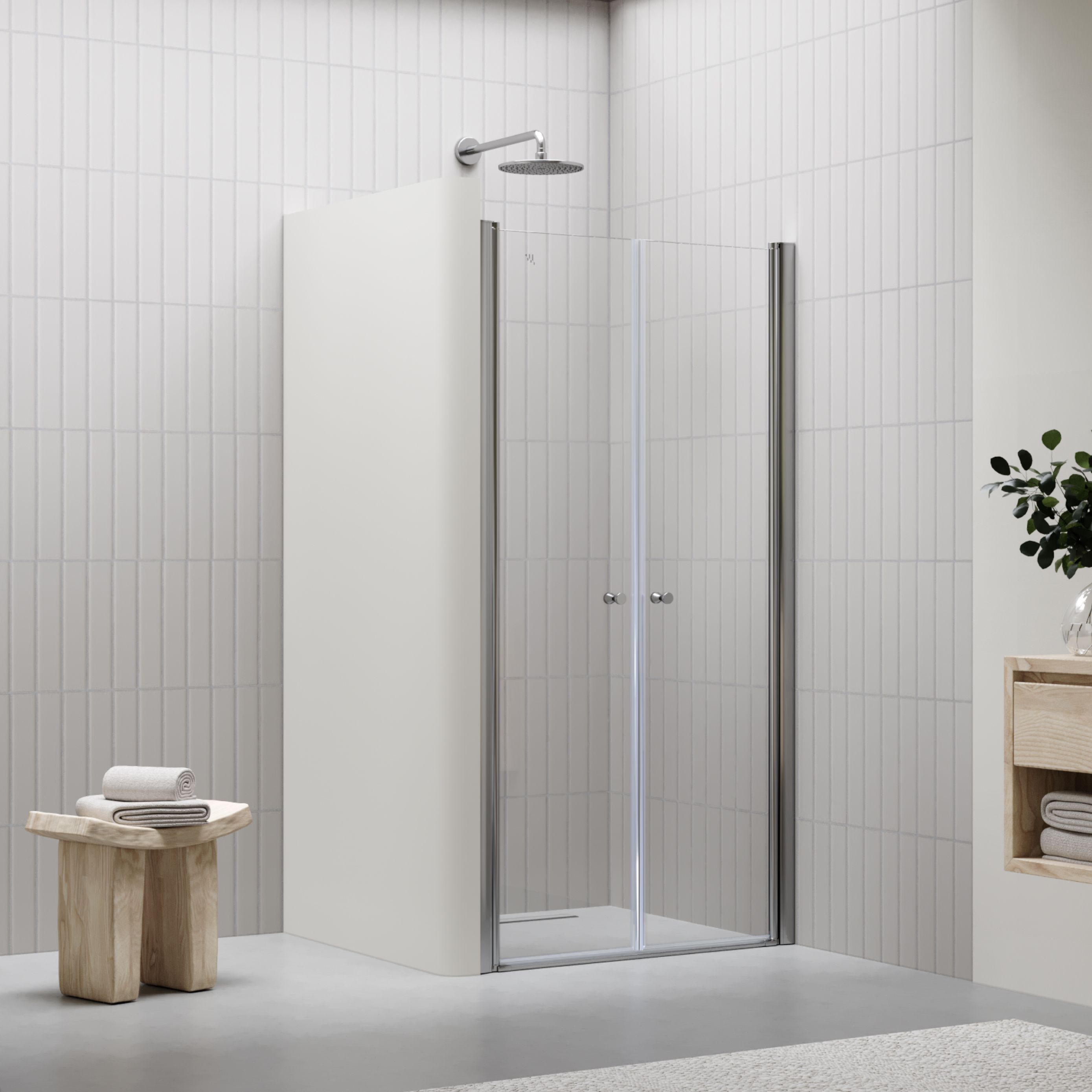 Shower Door Lima with Hinged Doors 68-140 cm made of ESG Safety Glass Lima – Shower Door with Hinged Doors 68-140 cm made of ESG Safety Glass