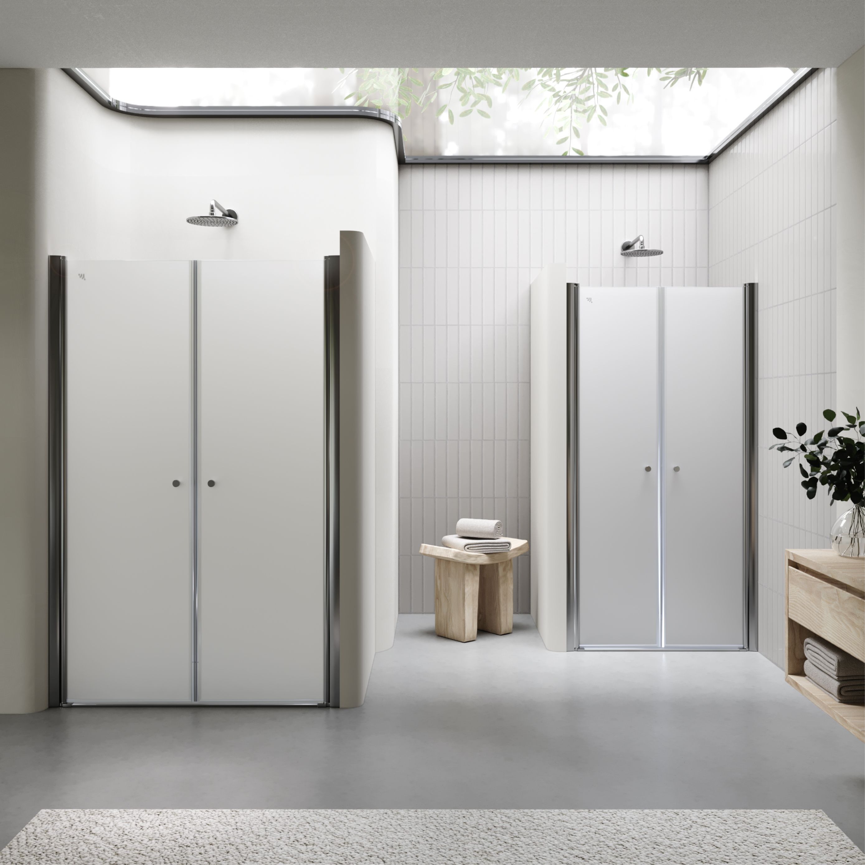 Shower Door Lima with Hinged Doors 68-140 cm made of Frosted ESG Safety Glass Shower Door Lima with Hinged Doors 68-140 cm made of Frosted ESG Safety Glass