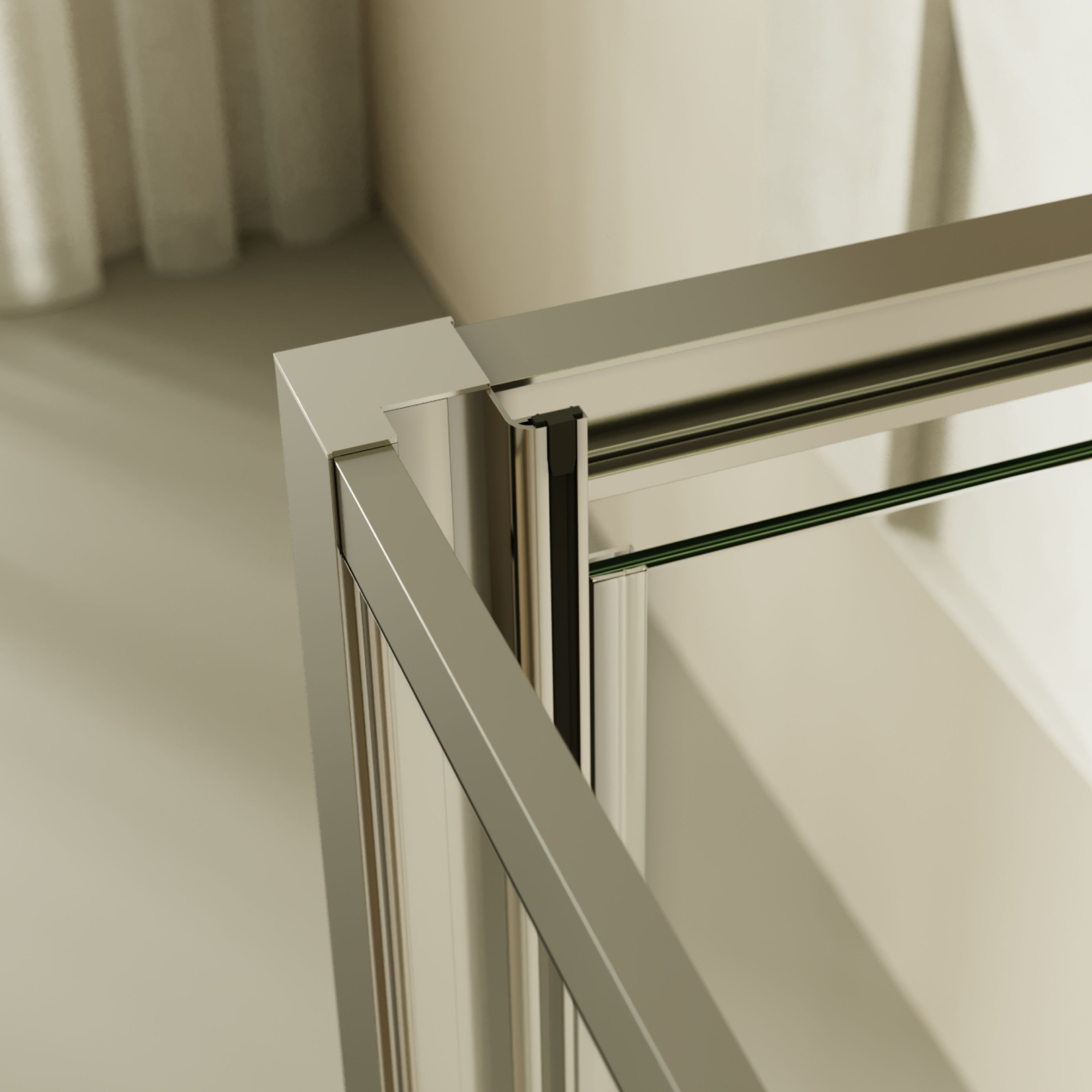 Isadora – Front-entry with folding door made of ESG safety glass