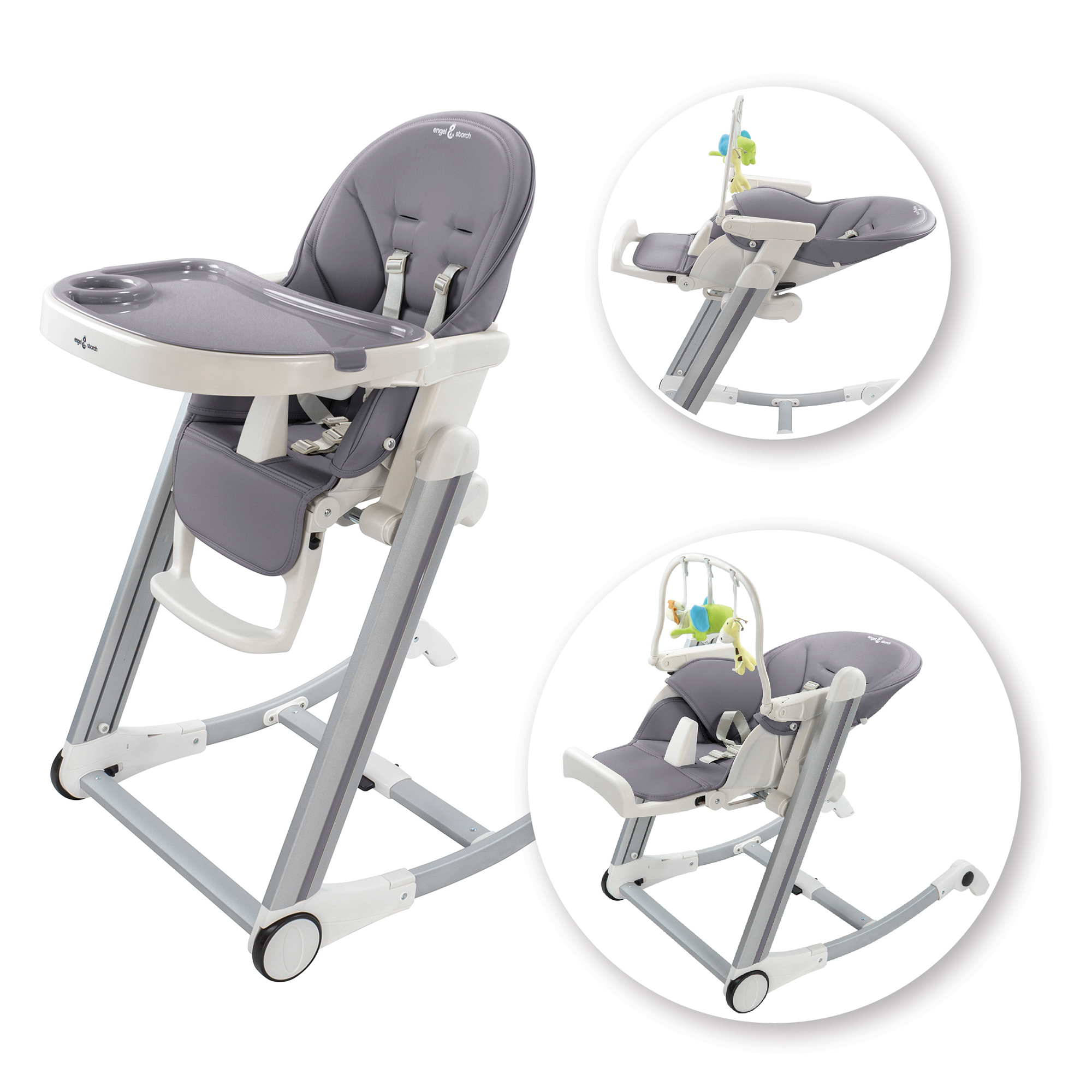 00Artboard 2 Child High Chair ADELLE Adjustable and Foldable with Play Arch