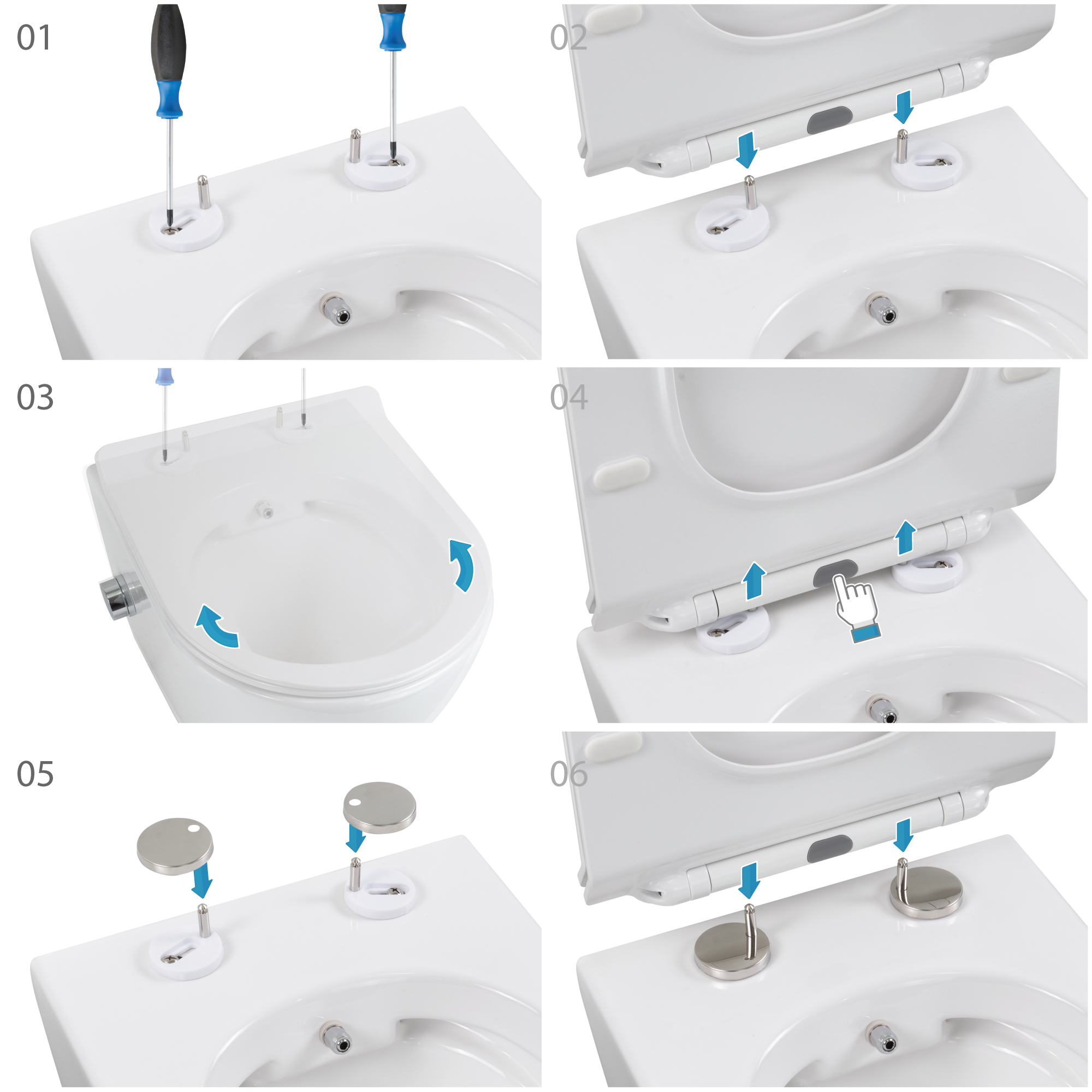 Dusch-WC Franco Fresh mit Bidetfunktion, spülrandloses Wand-WC in Weiß