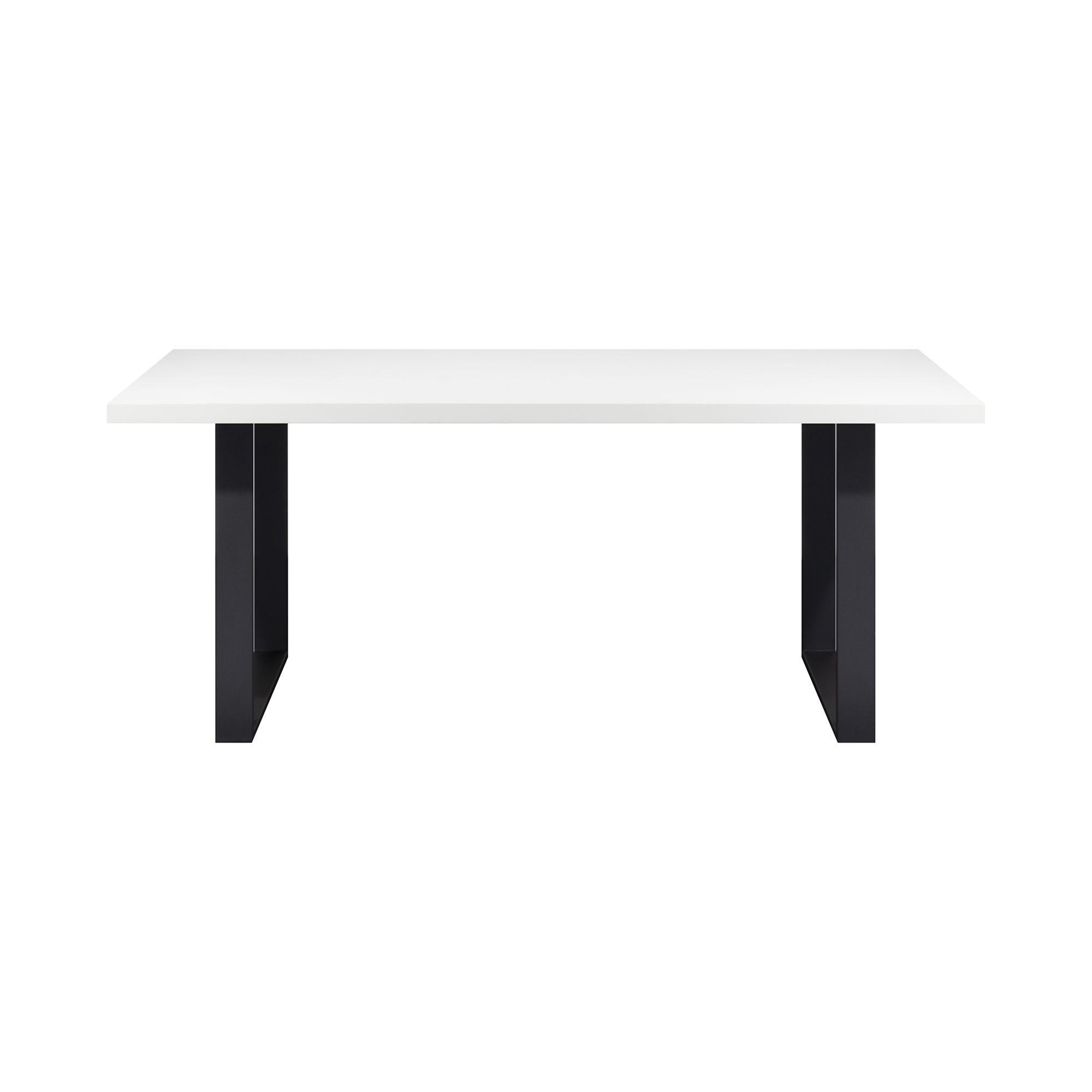Esszimmer Kufentisch MACON Weiß + Schwarz 220x100 cm