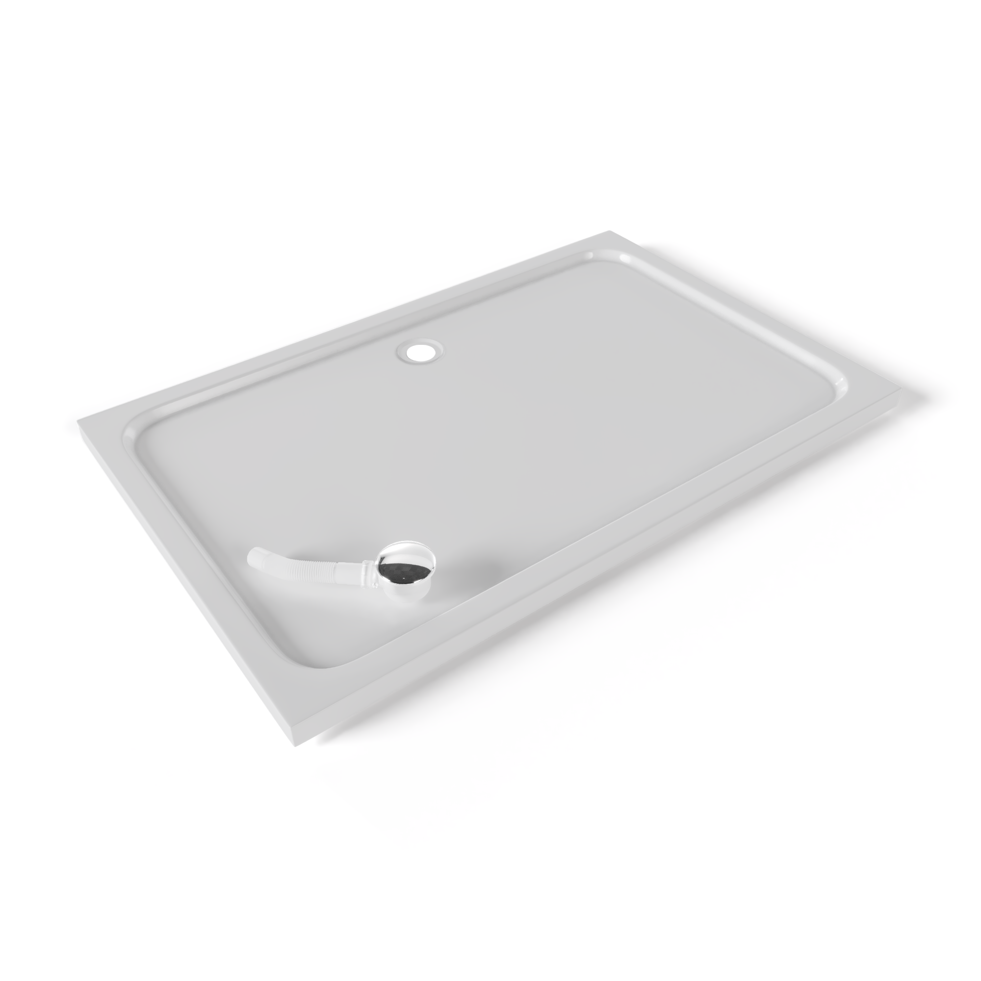 Tray – Shower Shimmer made of sanitary acrylic including waste fitting - White