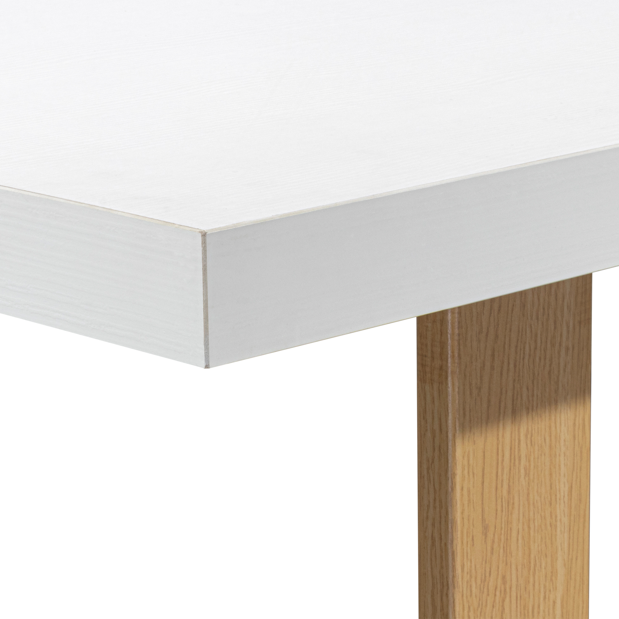 Esszimmertisch MACON Kufentisch Holztisch Esstisch - Weiß + Eiche 140x 80 cm