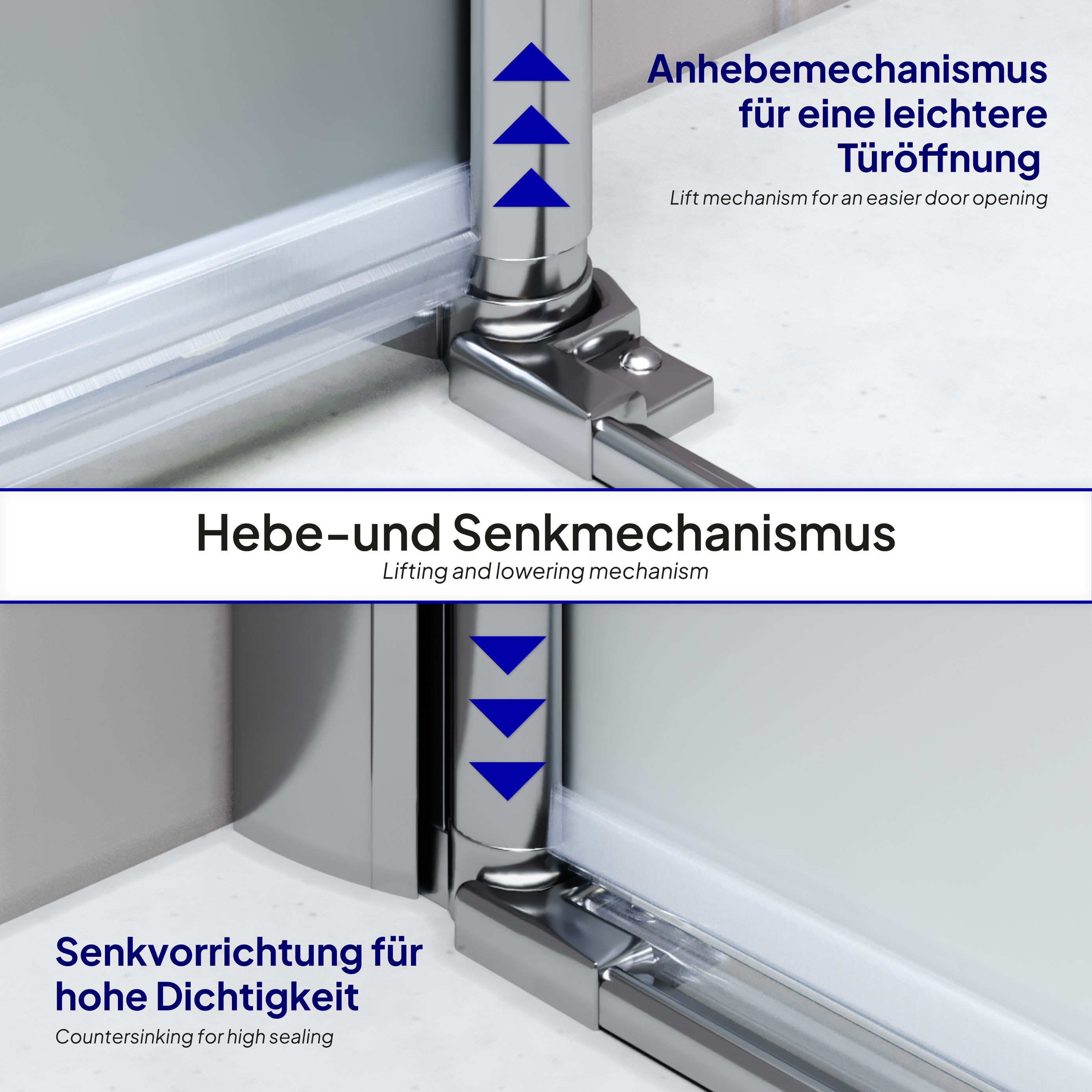 Shower Door Lima with Hinged Doors 68-140 cm made of Frosted ESG Safety Glass