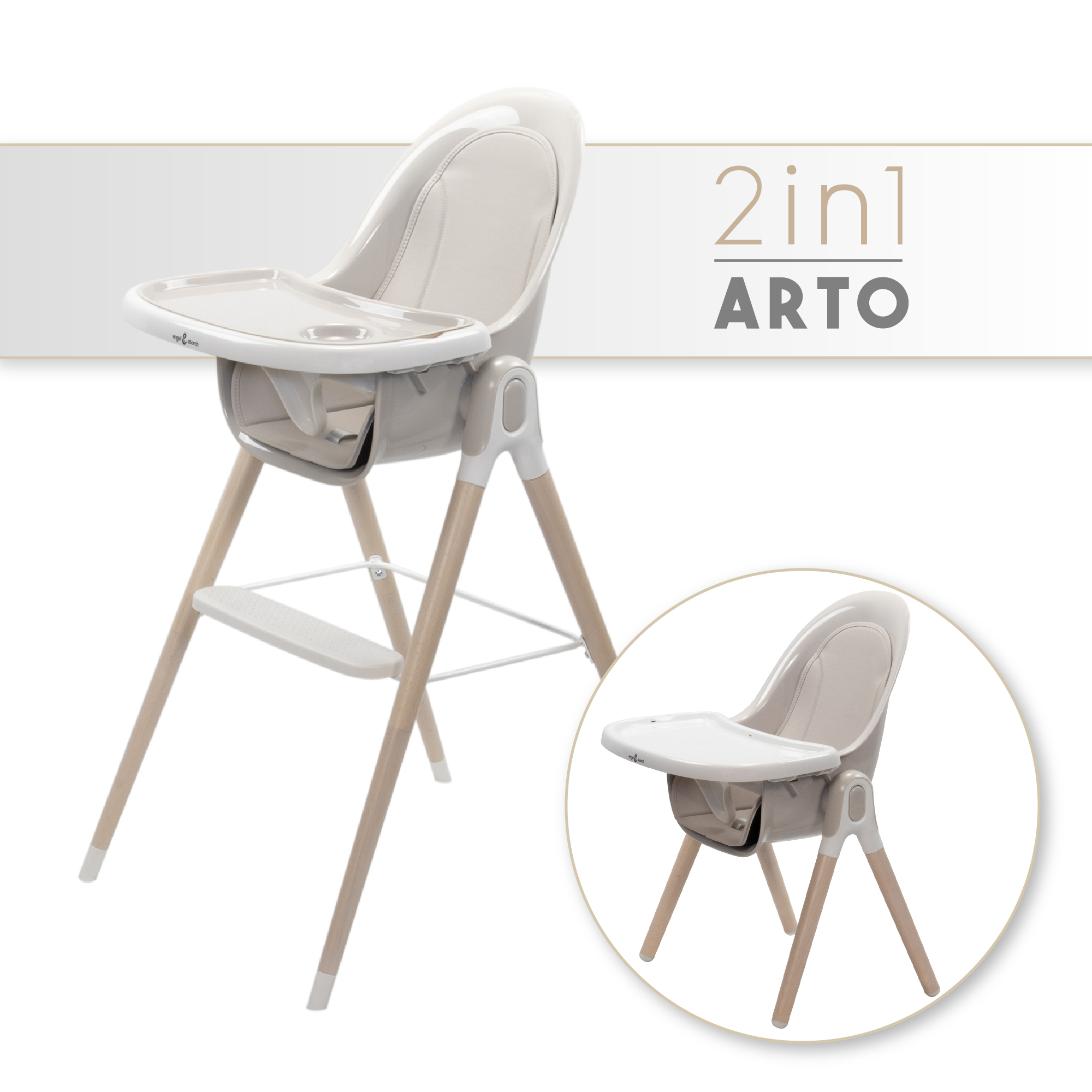 Child High Chair ARTO - Children's Chair with Dining Tray and Seat