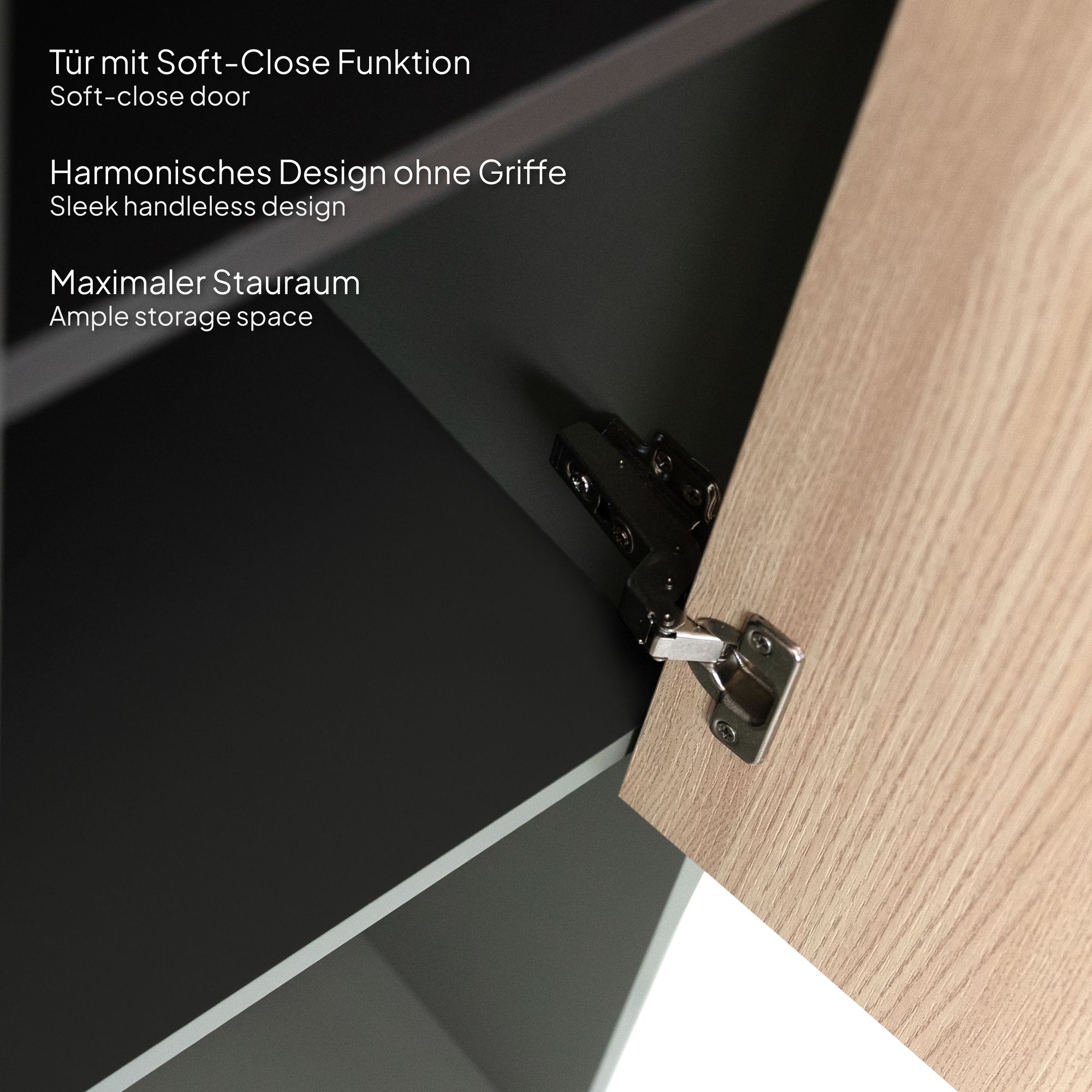 Badezimmermöbel Nereia – 100 cm Unterschrank Eiche hell + LED-Rundspiegel Badezimmermöbel Nereia – 100 cm Unterschrank Eiche hell + LED-Rundspiegel