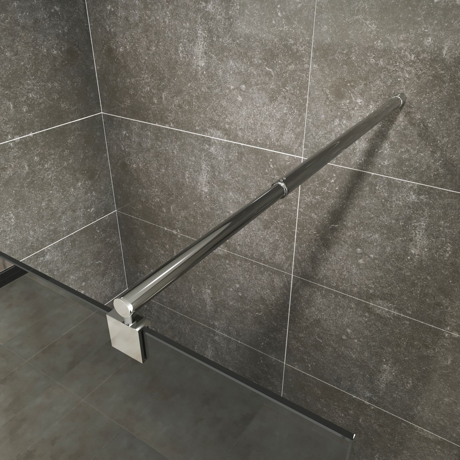 Walk-In Shower FIONA made of 10 mm tinted safety glass and stainless steel