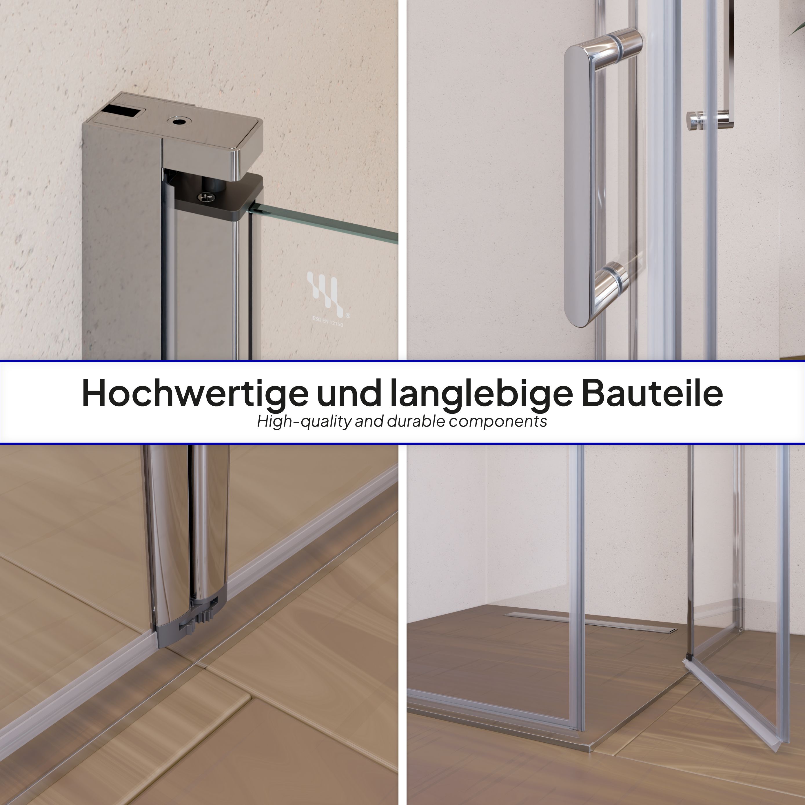 Corner Entry Alina with Folding Doors made of Tempered Safety Glass Corner Entry Alina with Folding Doors made of Tempered Safety Glass