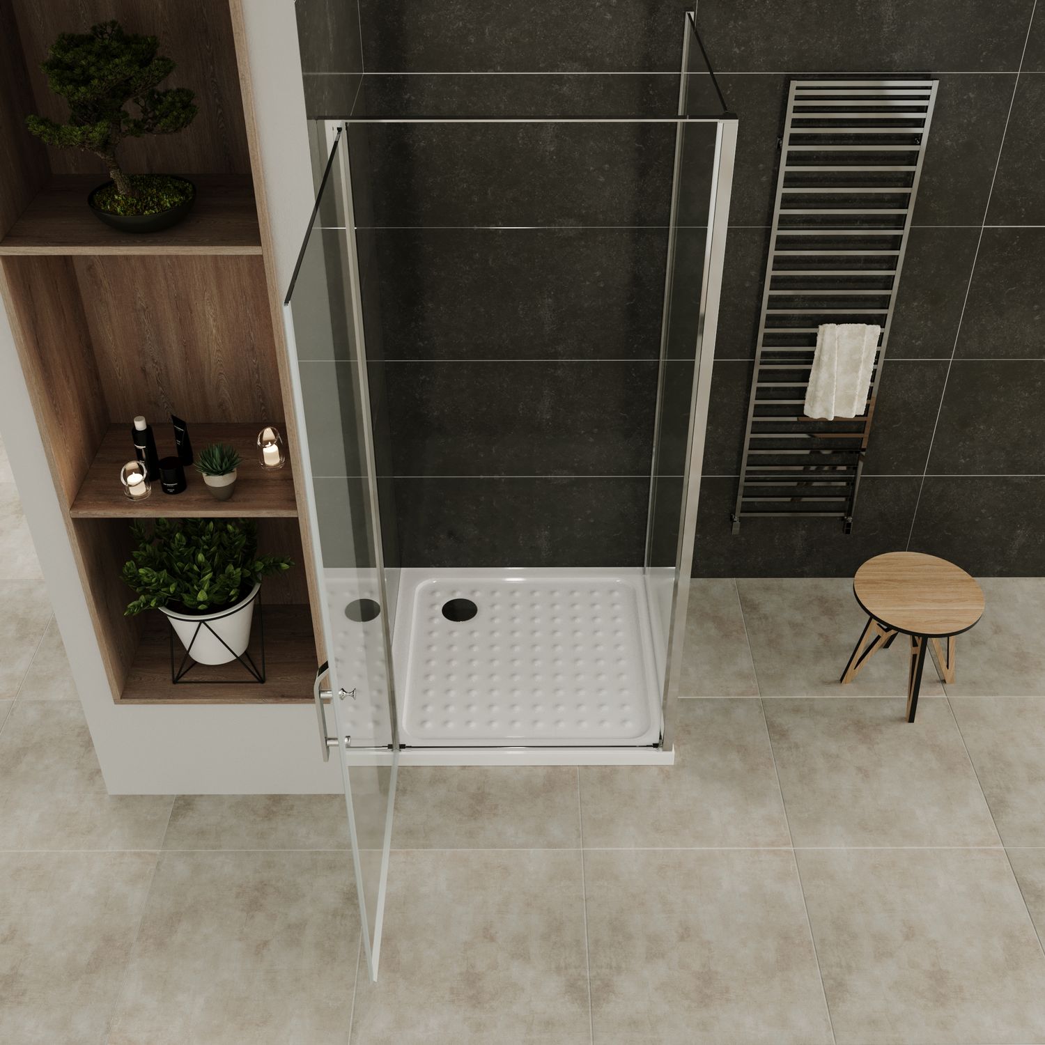 Fronteinstieg Nicole mit Klapptür aus 8 mm ESG Sicherheitsglas Fronteinstieg Nicole mit Klapptür aus 8 mm ESG Sicherheitsglas