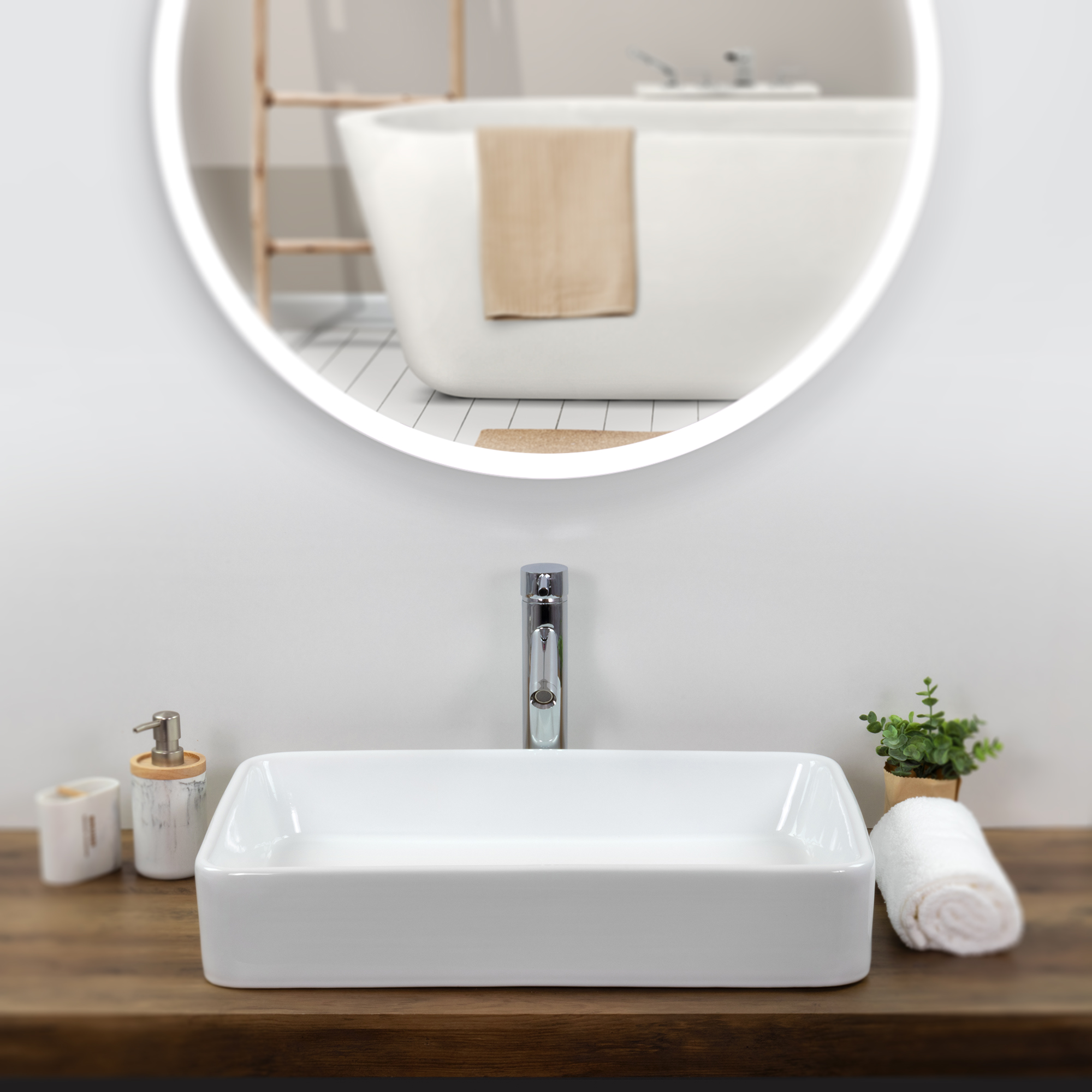 Design Keramik Waschbecken Lamone in Weiß