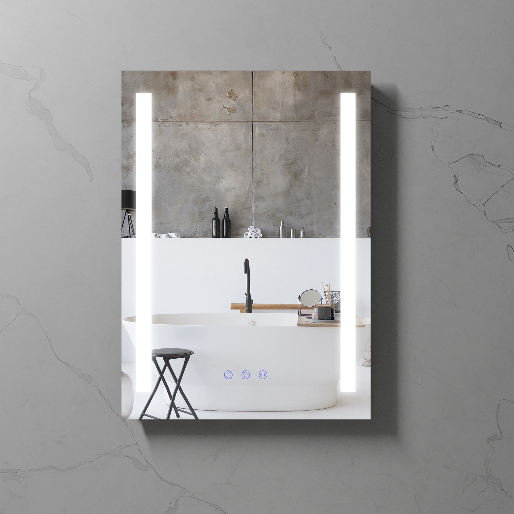 LED Badezimmer Spiegel Beam mit 2 dimmbaren Lichtstreifen, Antibeschlag-Funktion und Farbwechsel LED Bathroom Mirror Beam with 2 Dimmable Light Strips, Anti-Fog Function, and Color Change Feature
