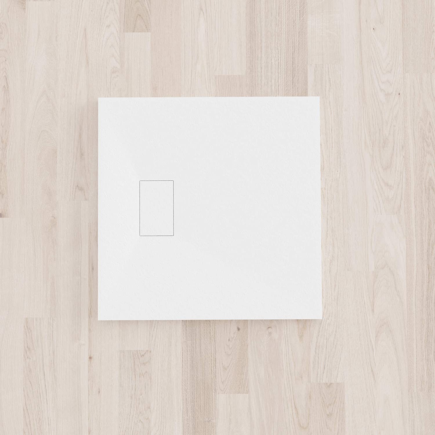 SMC Boreal Shower Tray in Stone Look with Drain Assembly - White