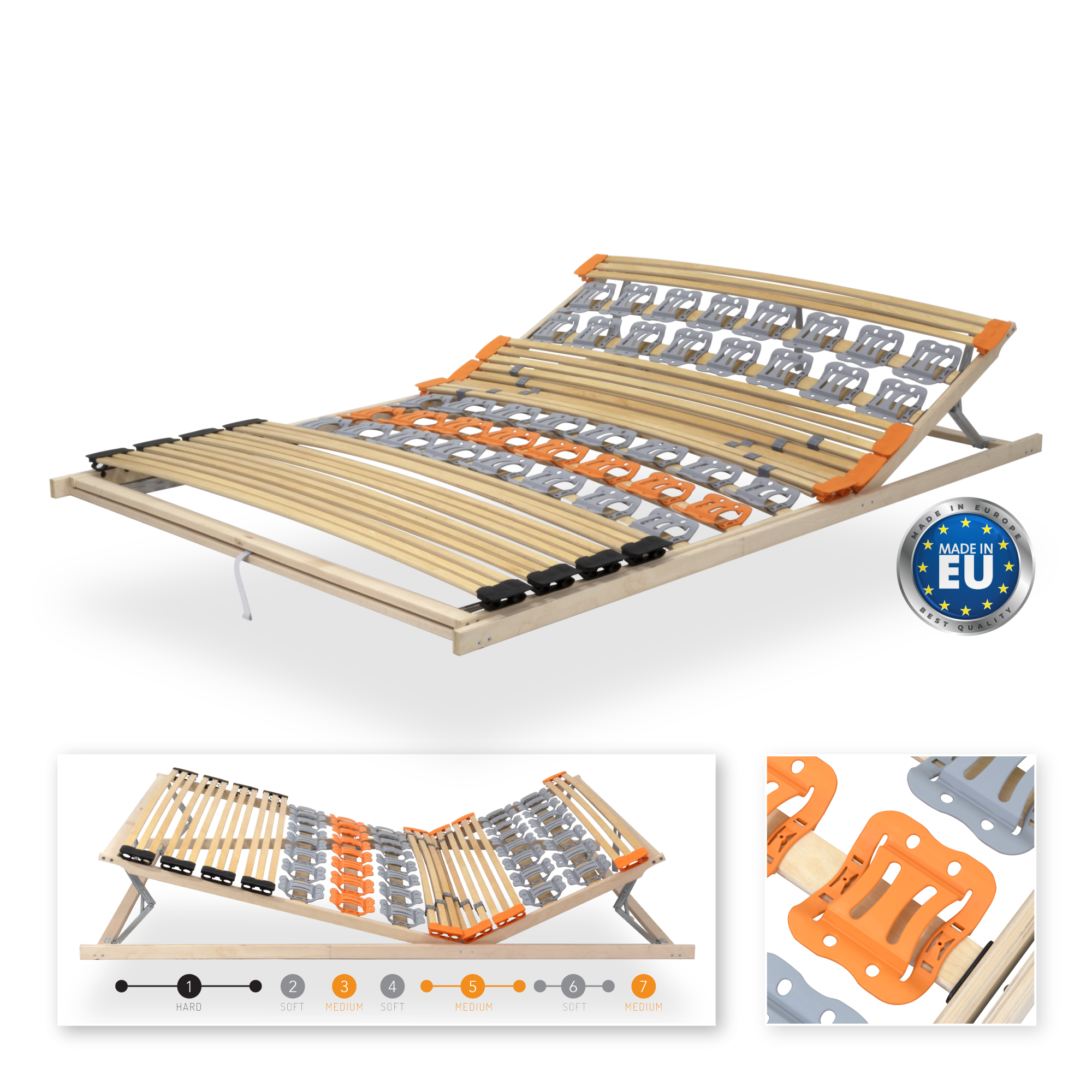 2 Slatted Bed Base TFlex30 with 7 Zones and Adjustable Head and Foot Sections
