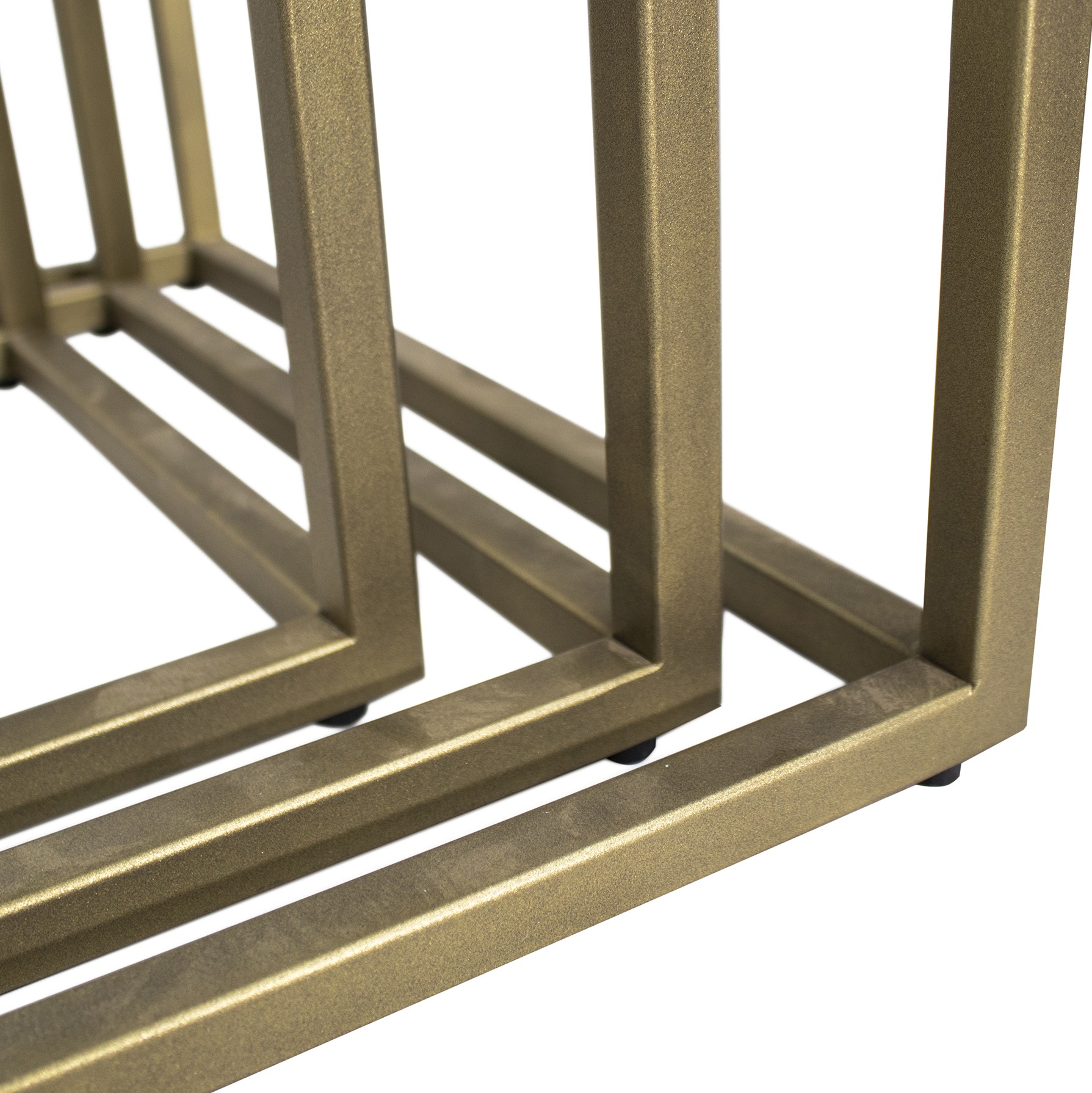 Couchtisch MINGUS Beistelltisch aus Glas/Metall 3er Set