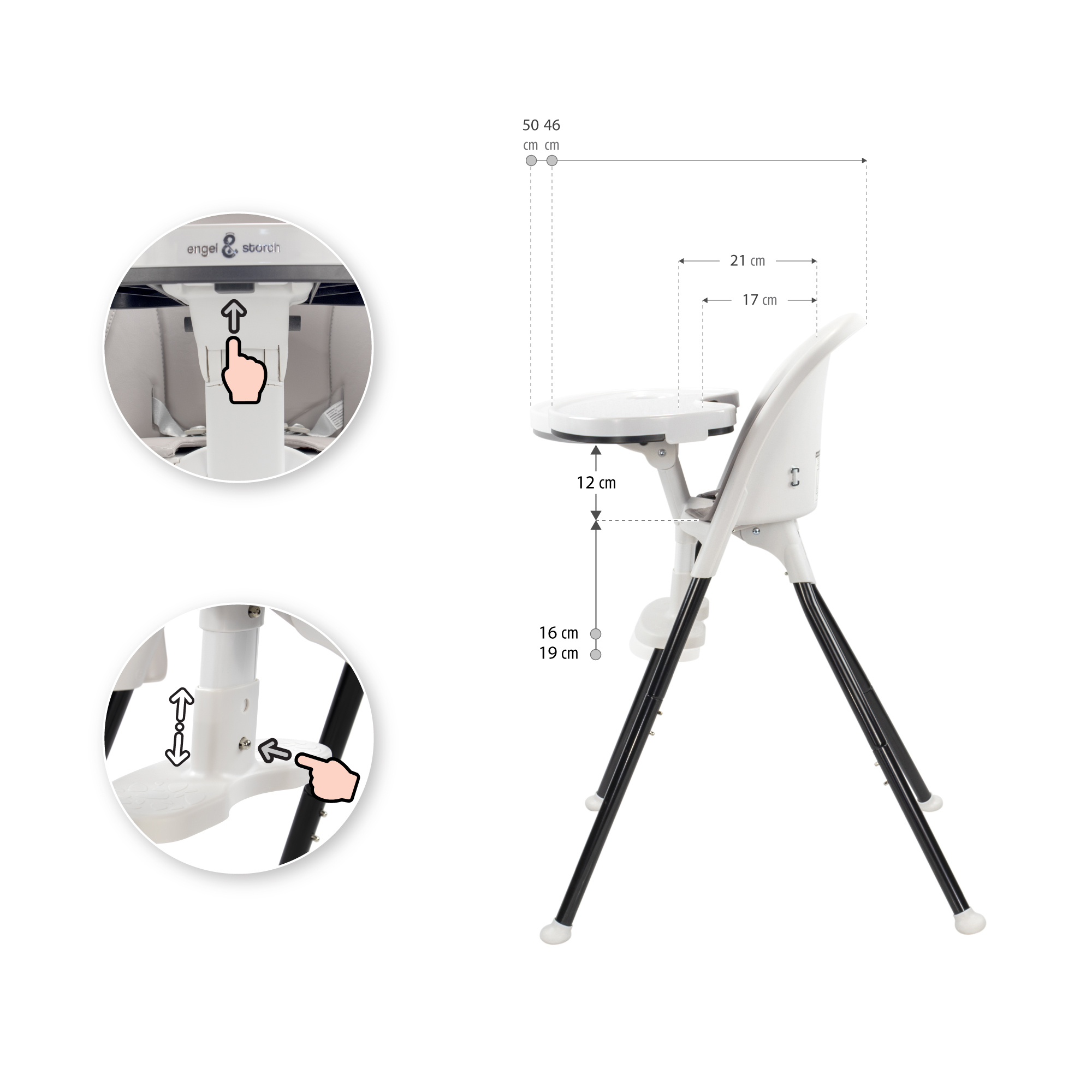 04 Children's High Chair KARLO - Baby Chair with Dining Tray