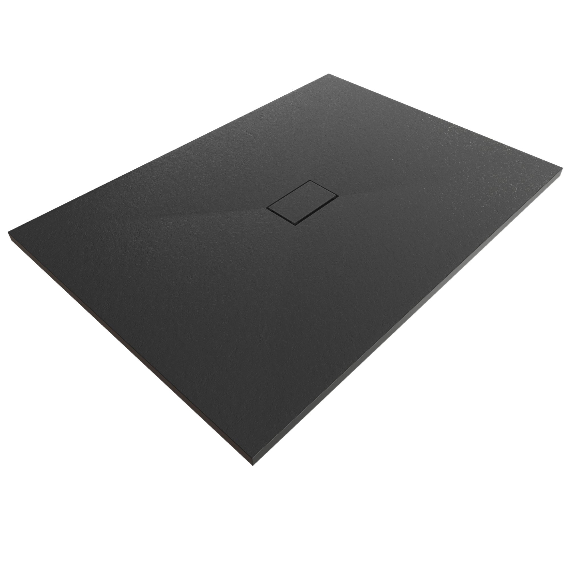Tray – SMC Boreal Shower in Stone Look with Drain Assembly - Black