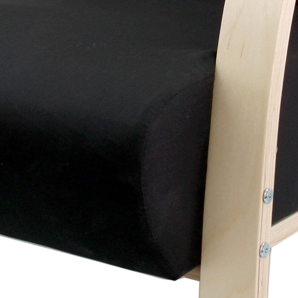 Polstersessel Lounge Sessel mit hochwertigem gepolsterten Stoffbezug - Schwarz Polstersessel Lounge Sessel mit hochwertigem gepolsterten Stoffbezug - Schwarz