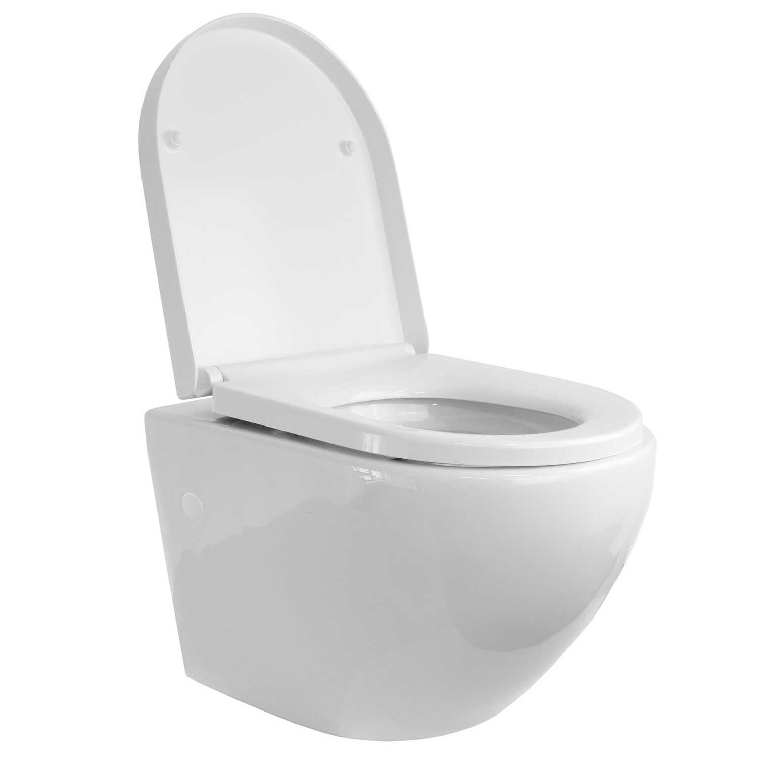 Toilette Hänge WC Spülrandlos inkl. WC Sitz mit Absenkautomatik SOFTCLOSE + abnehmbar Redonde