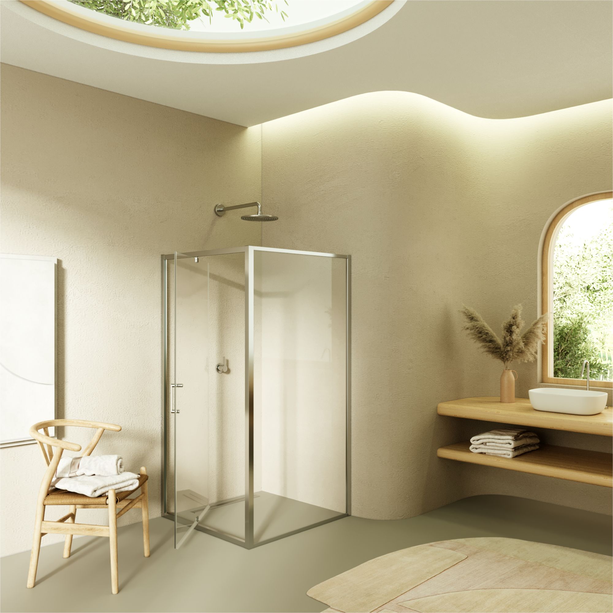 Fronteinstieg Isadora mit Klapptür aus ESG Sicherheitsglas