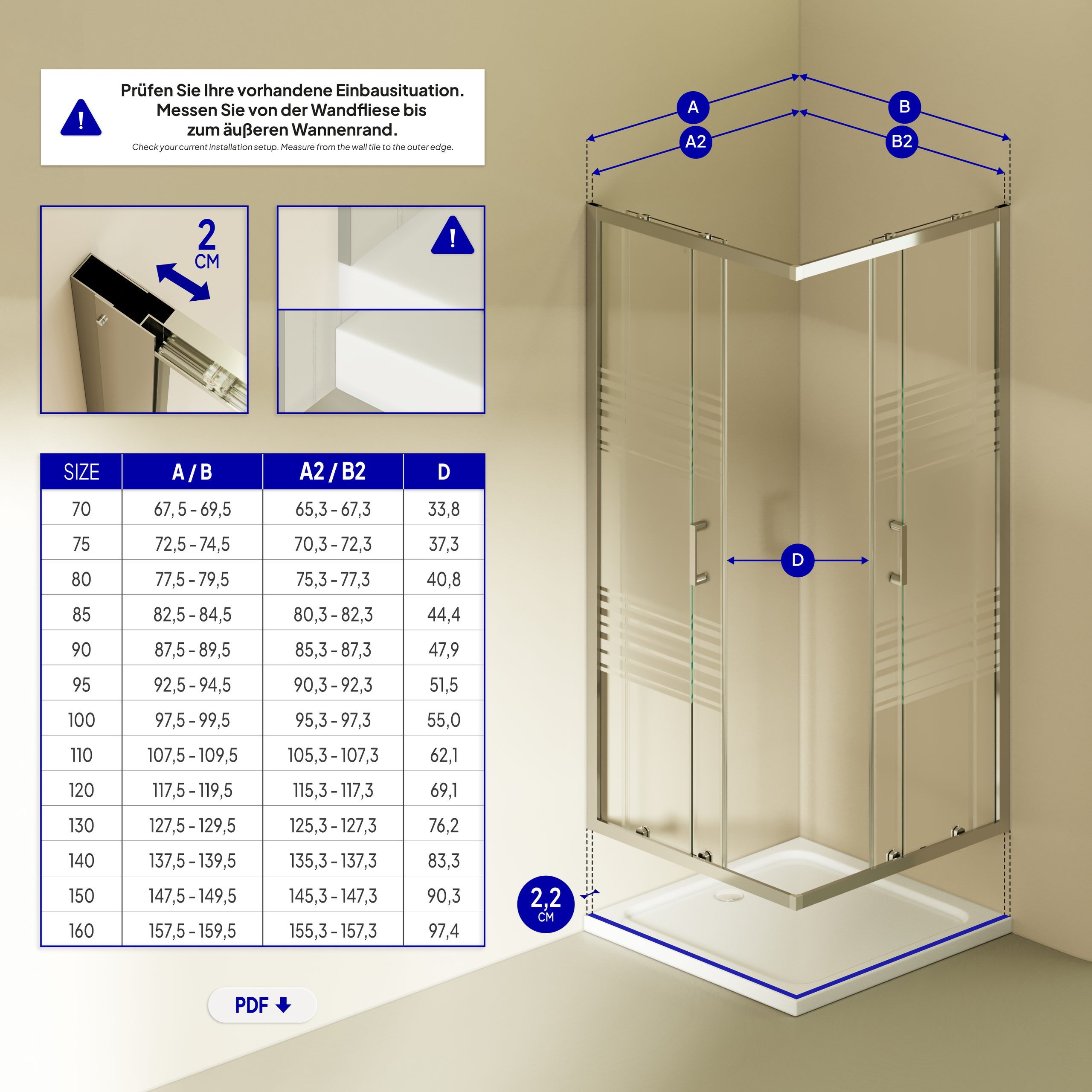 Corner Entry Diana with Sliding Doors made of Partially Frosted ESG Safety Glass