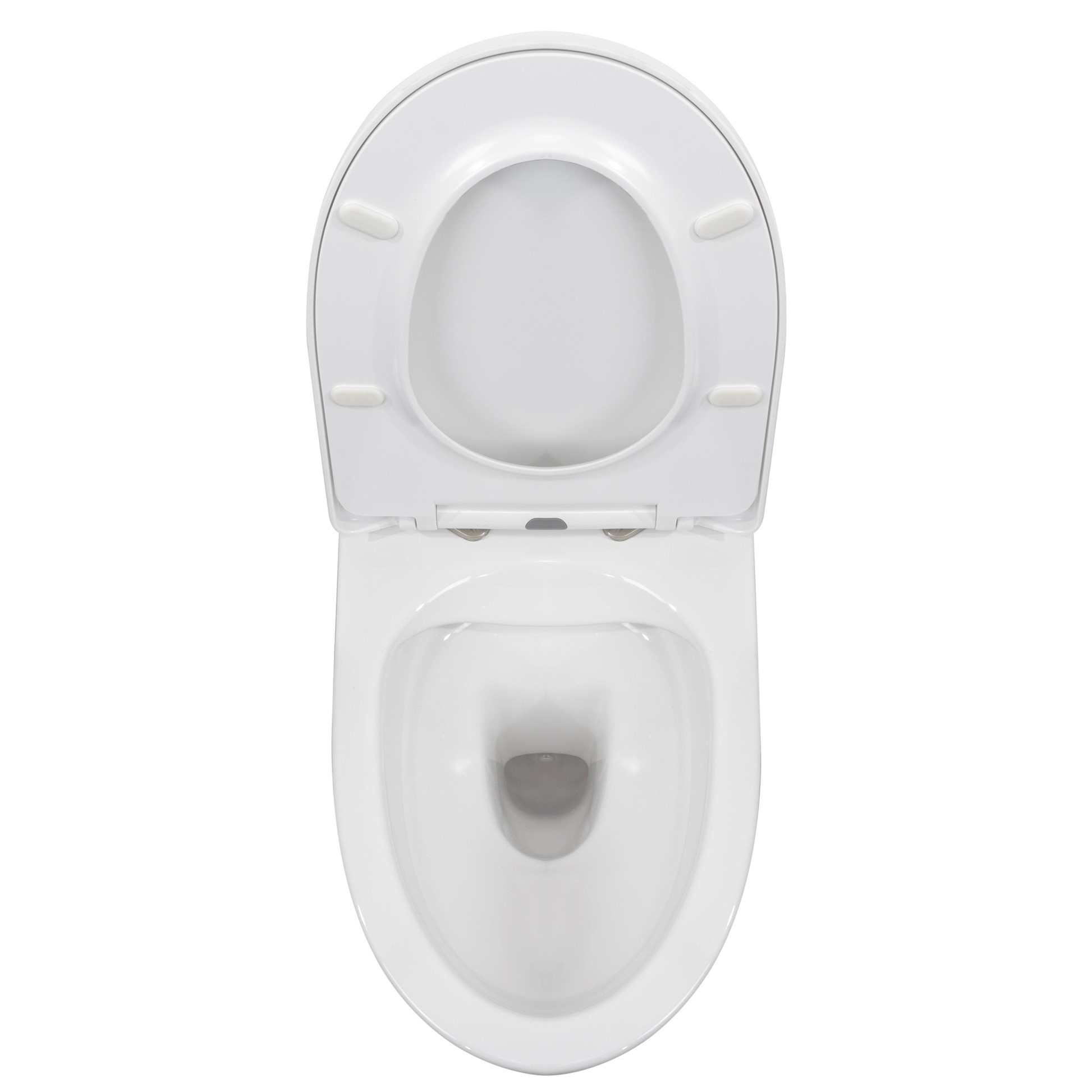 Design Hänge WC DORA spülrandlose Toilette inkl. WC Sitz mit Softclose Absenkautomatik + abnehmbar in Weiß