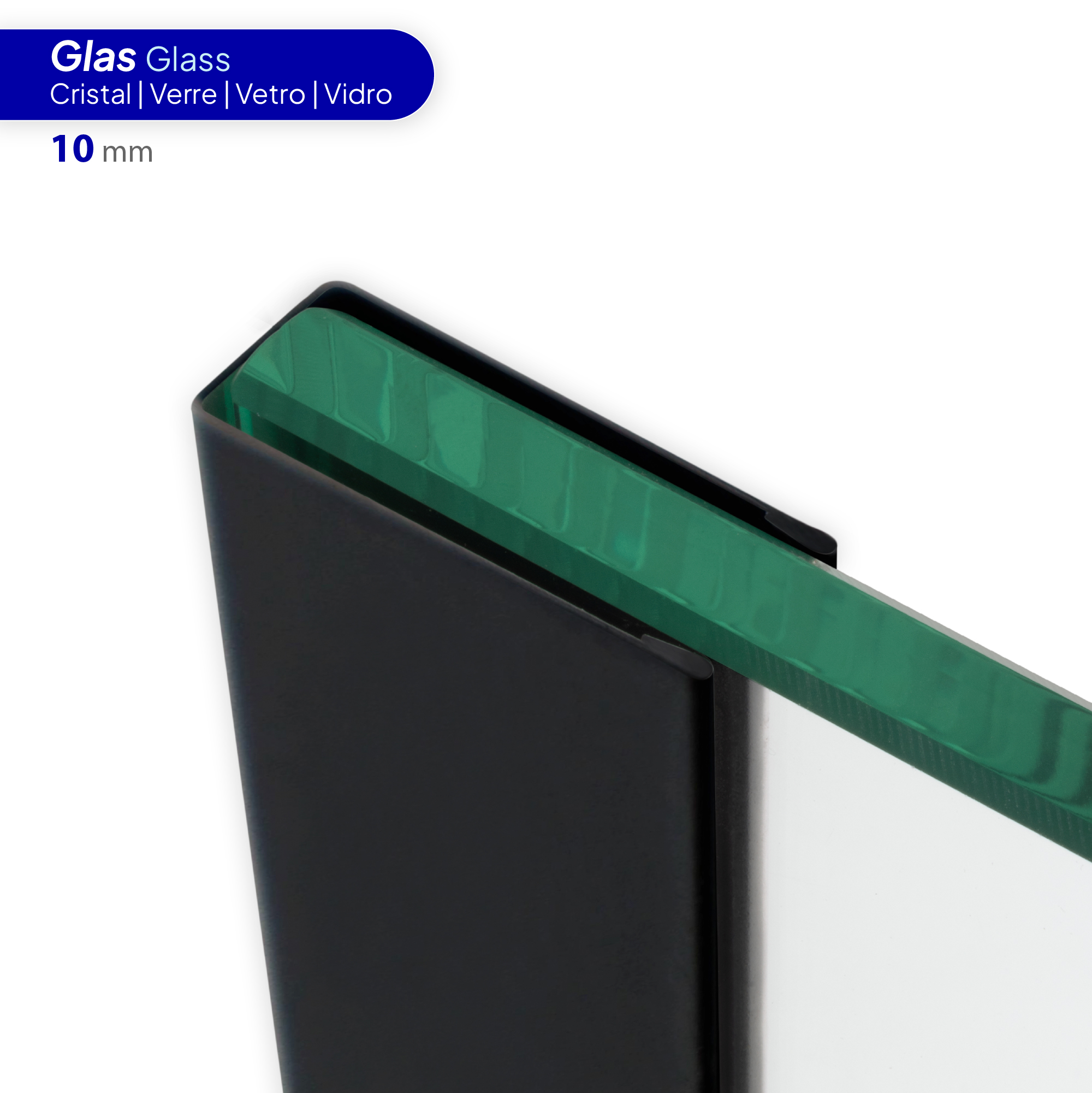 PT01-10mm.jpg Premium Wandanschlussprofil Wandprofil aus rostfreiem V2A Edelstahl für Duschabtrennungen, U-Profil mit Bohrungen