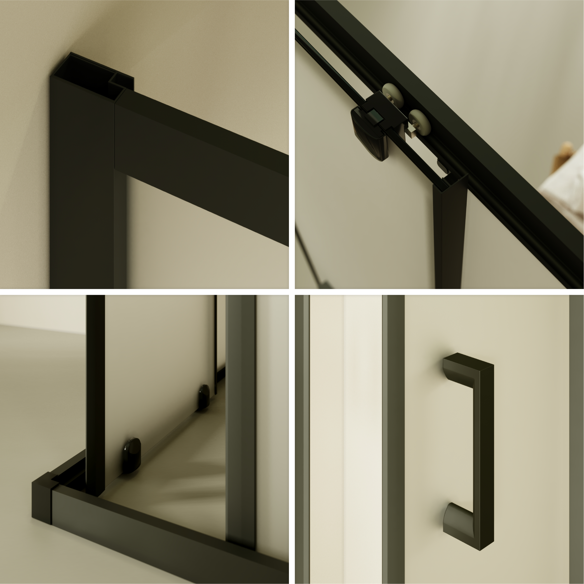 Eckeinstieg Danielle mit Schiebetüren aus satiniertem ESG Sicherheitsglas