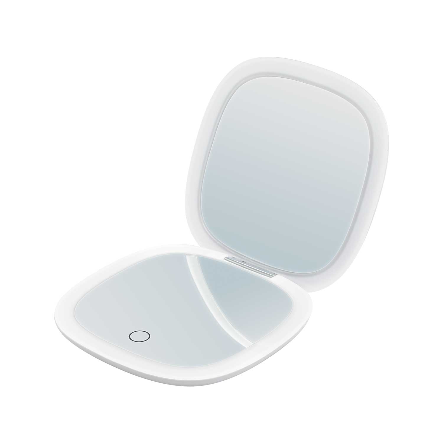 Tragbarer Schminkspiegel MakeUp POCKET mit LED-Lichtstreifen Weiß