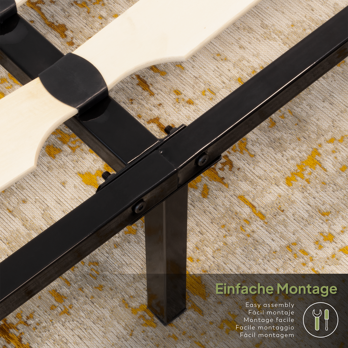 Gästebett Metallbett Namara Black mit Stauraum Gästebett Metallbett Namara Black mit Stauraum