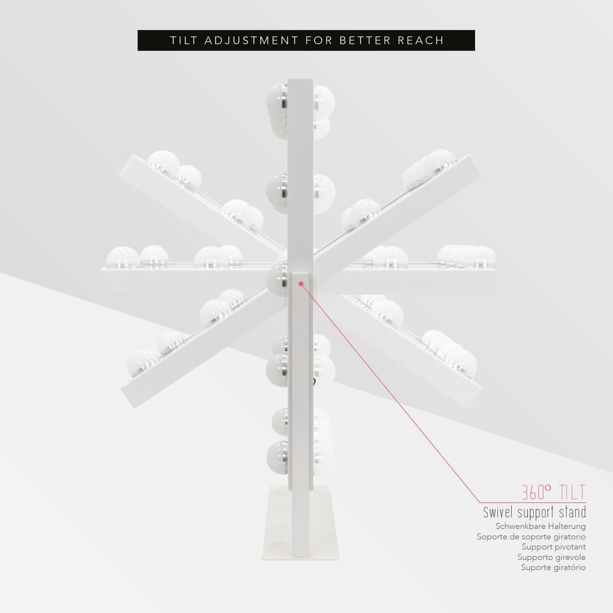 Schminkspiegel Bulb LITTLE mit 12 dimmbaren LED-Lampen Weiß