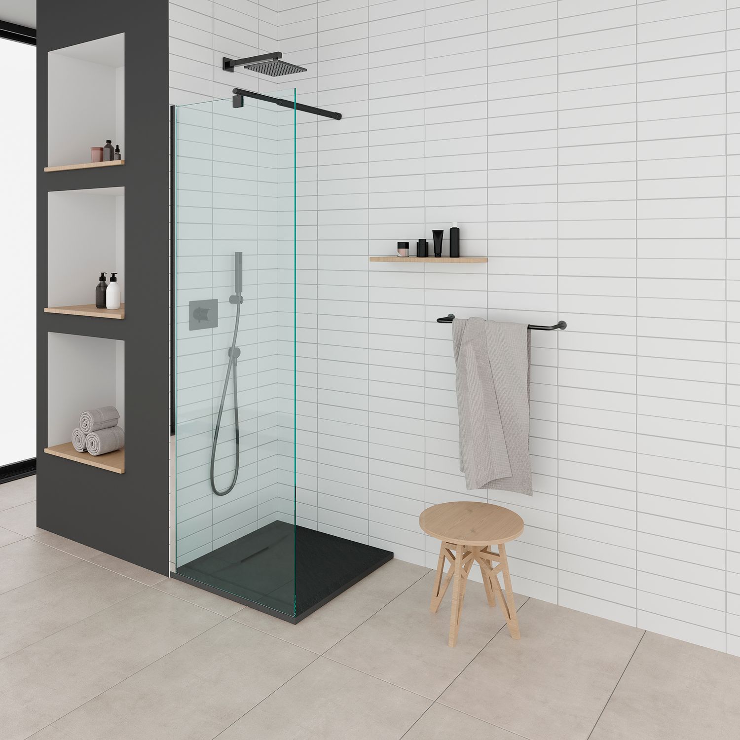 SMC Duschwanne Polar 80x80 cm, Duschtasse in Steinoptik inkl. Ablaufgarnitur - Schwarz SMC Duschwanne Polar 90x90 cm, Duschtasse in Steinoptik inkl. Ablaufgarnitur - Schwarz