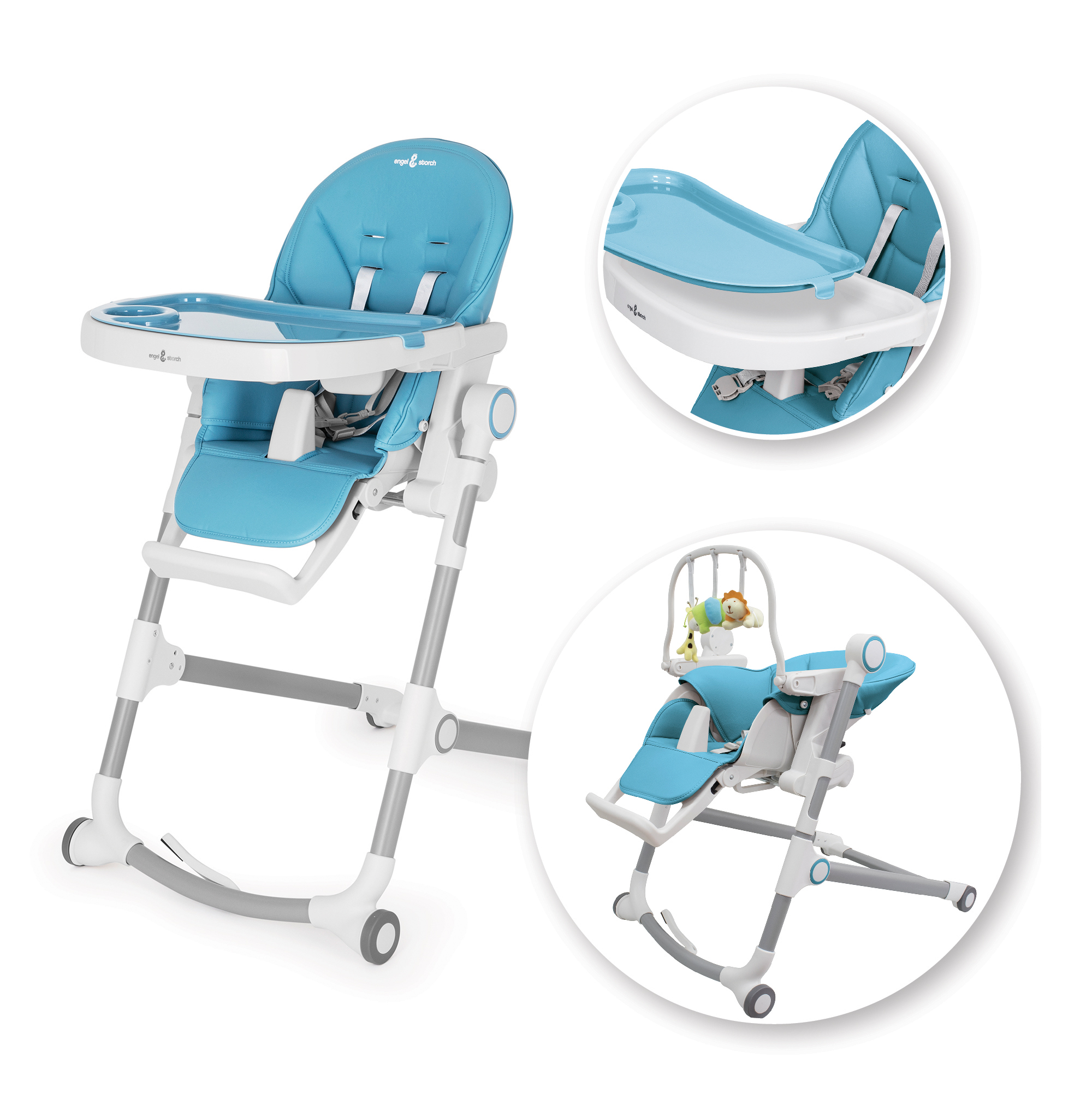00Artboard 1 Children's High Chair HUGO - Adjustable and Foldable Baby Chair